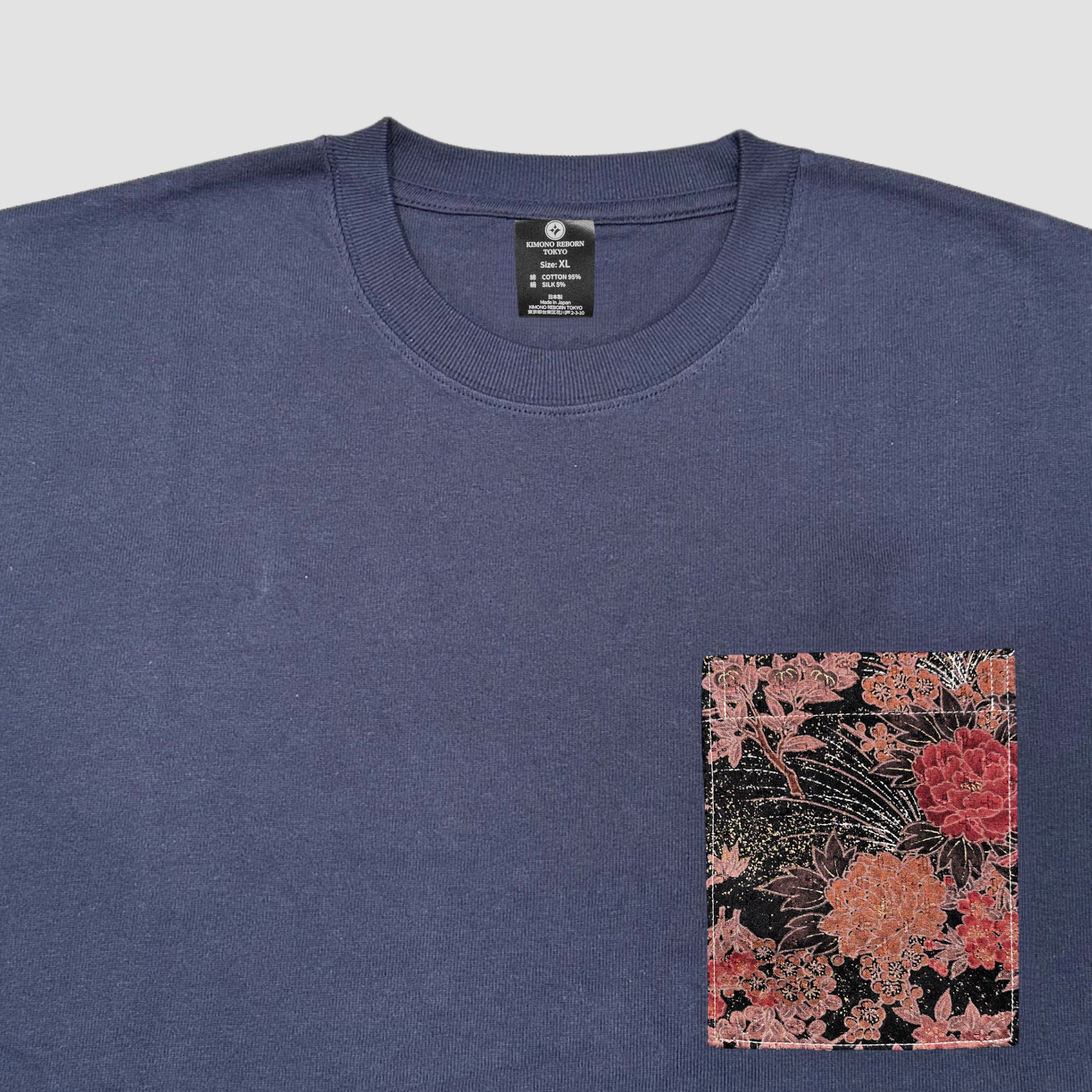 【Size:XL】Kimono T-shirt, Navy 114