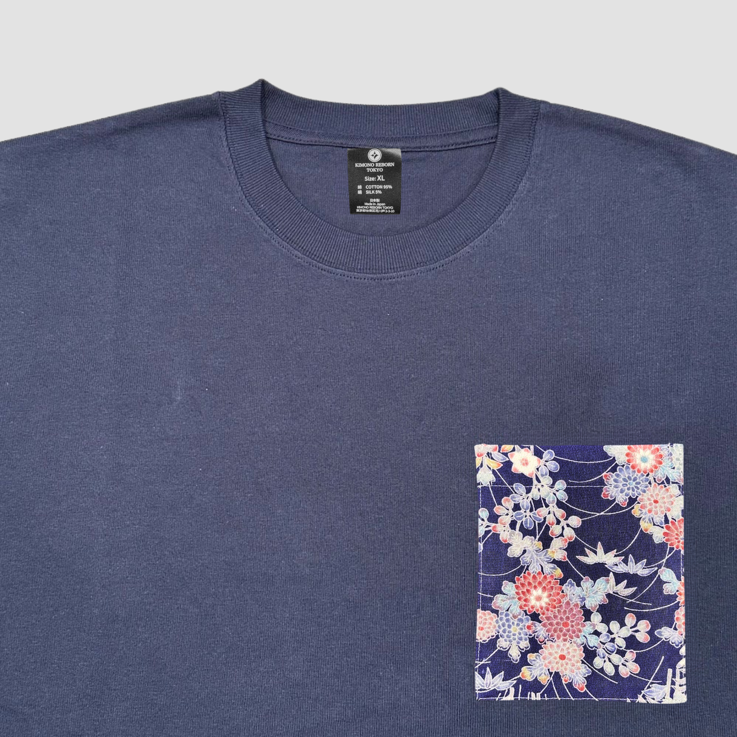 【Size:XL】Kimono T-shirt, Navy 075