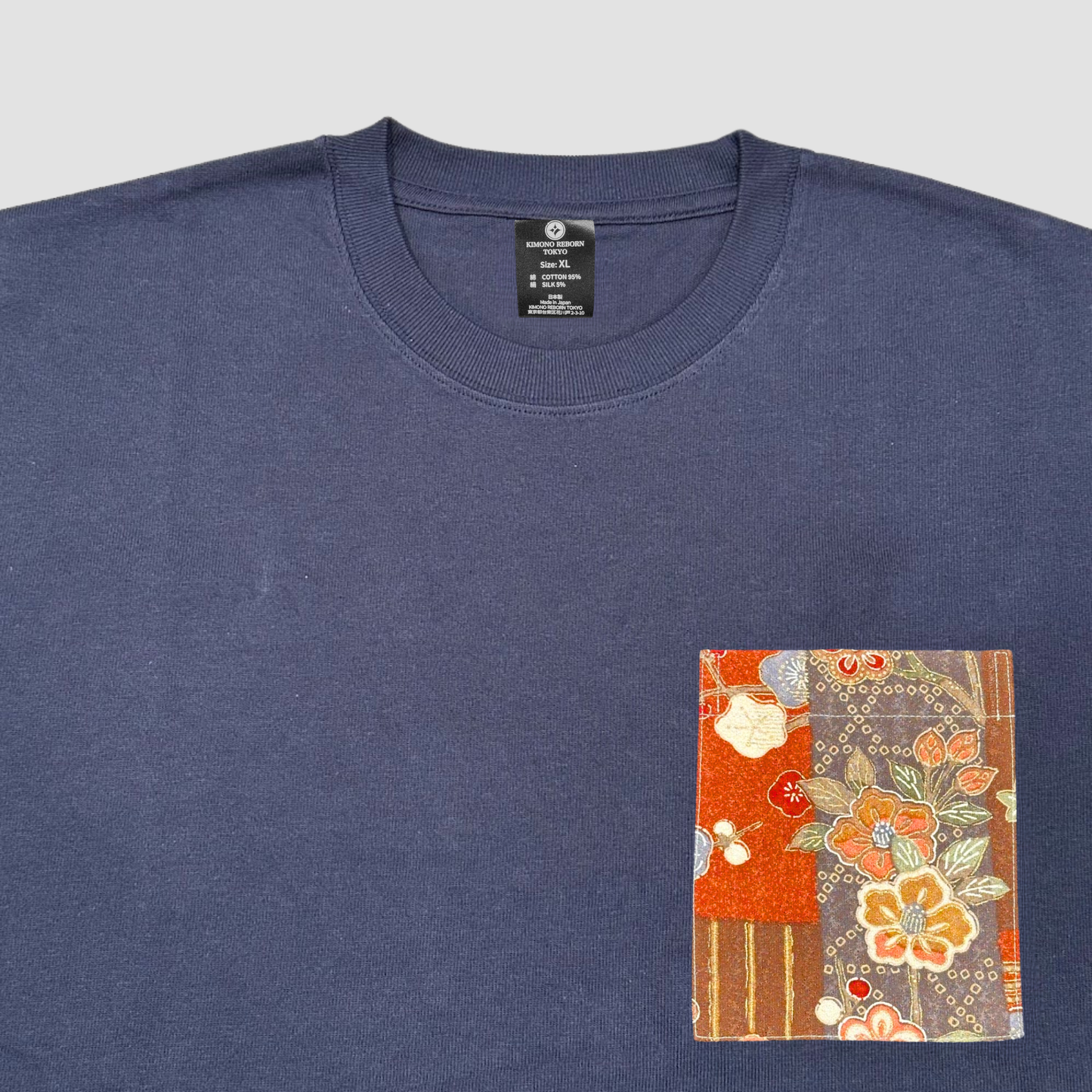 【Size:XL】着物Tシャツ Navy 085