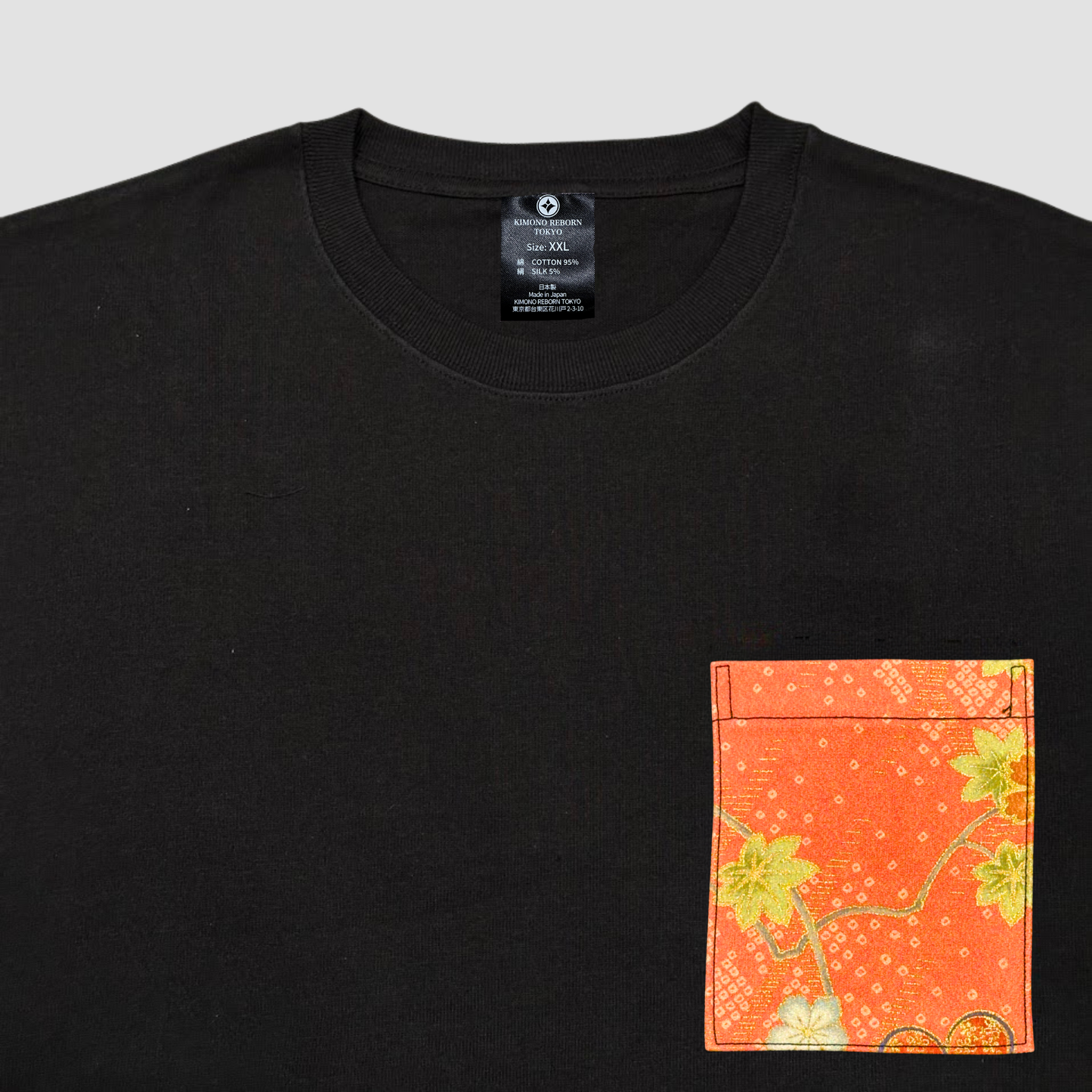 【Size:XXL】着物Tシャツ Black 068