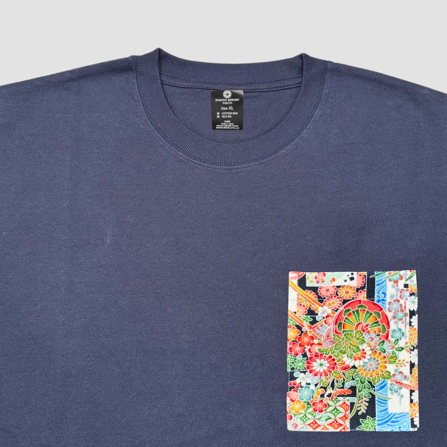 【Size:XL】着物Tシャツ Navy 078