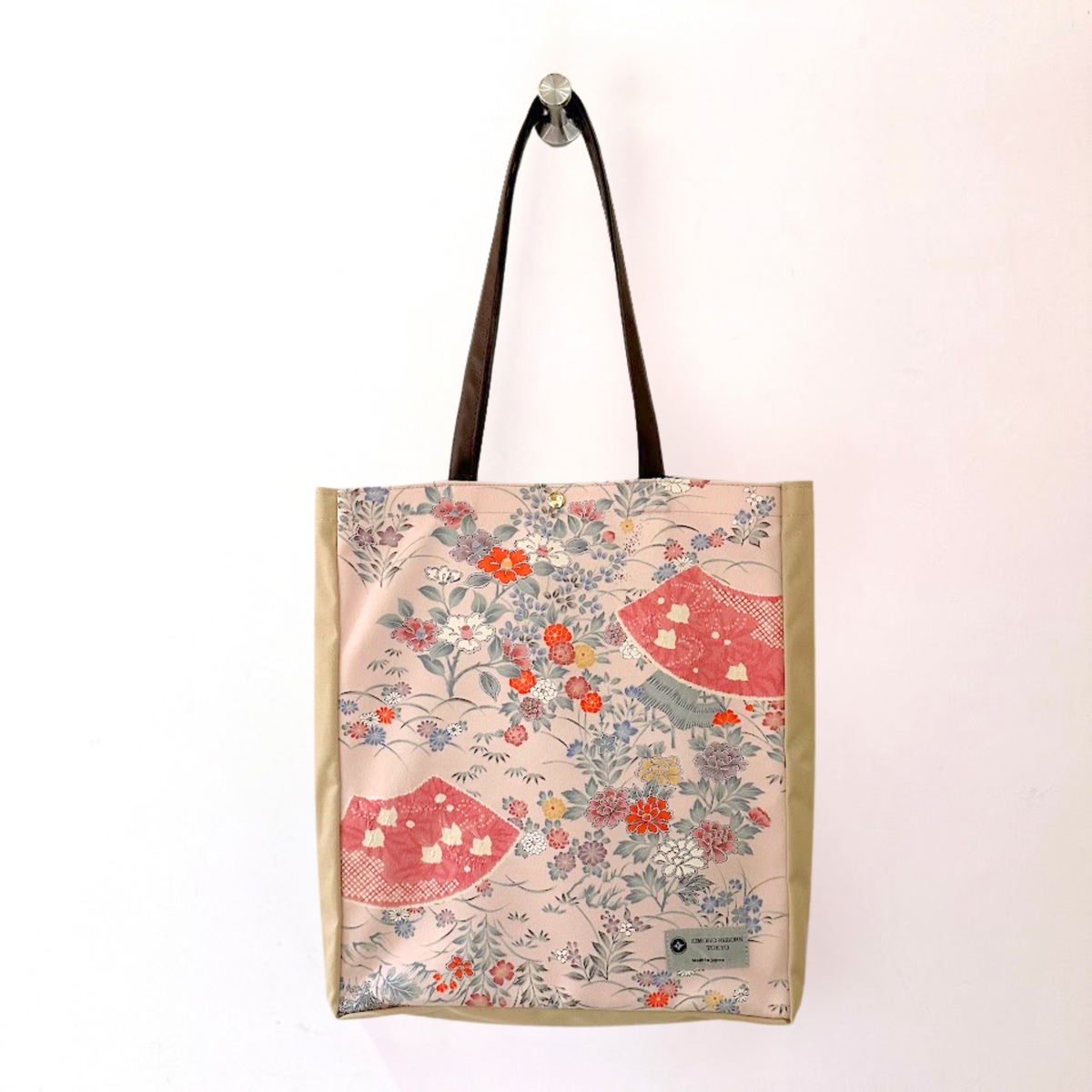 Kimono Tote with depth Beige 35