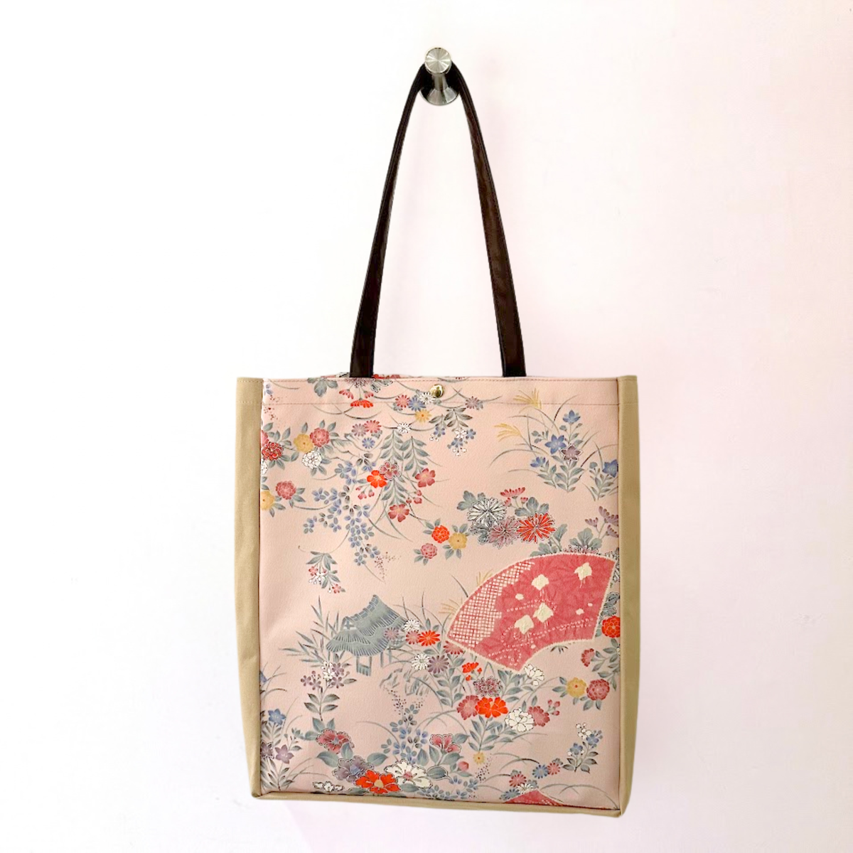 Kimono Tote with depth Beige 35