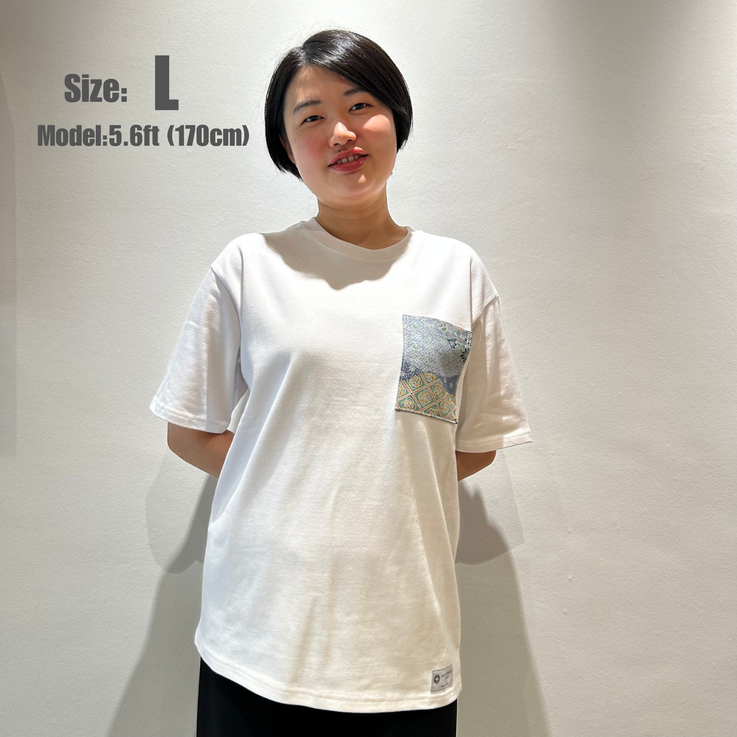 【Size:L】Kimono T-shirt,White 05