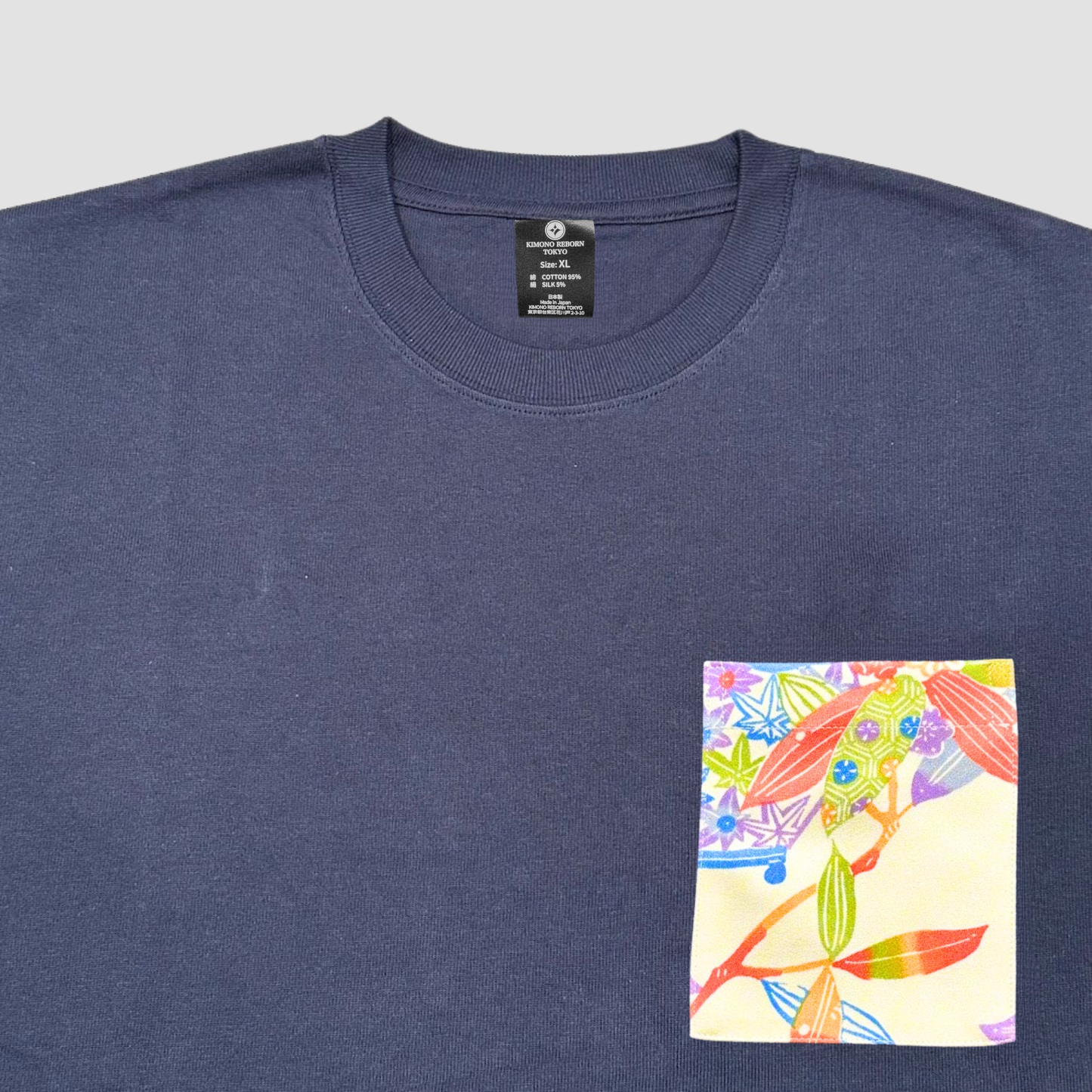 【Size:XL】着物Tシャツ Navy 078