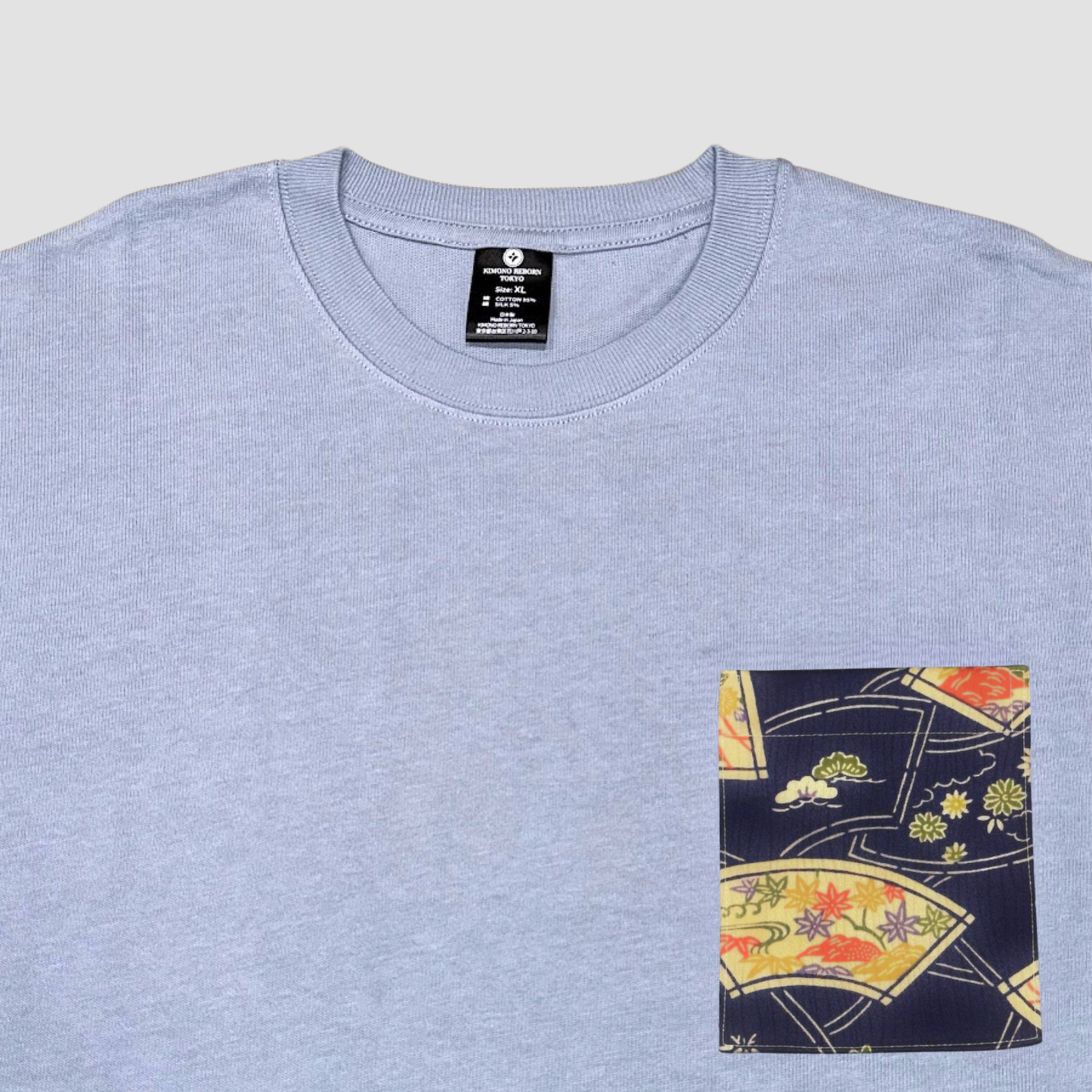 【Size:XL】Kimono T-shirt, Sky Blue 61