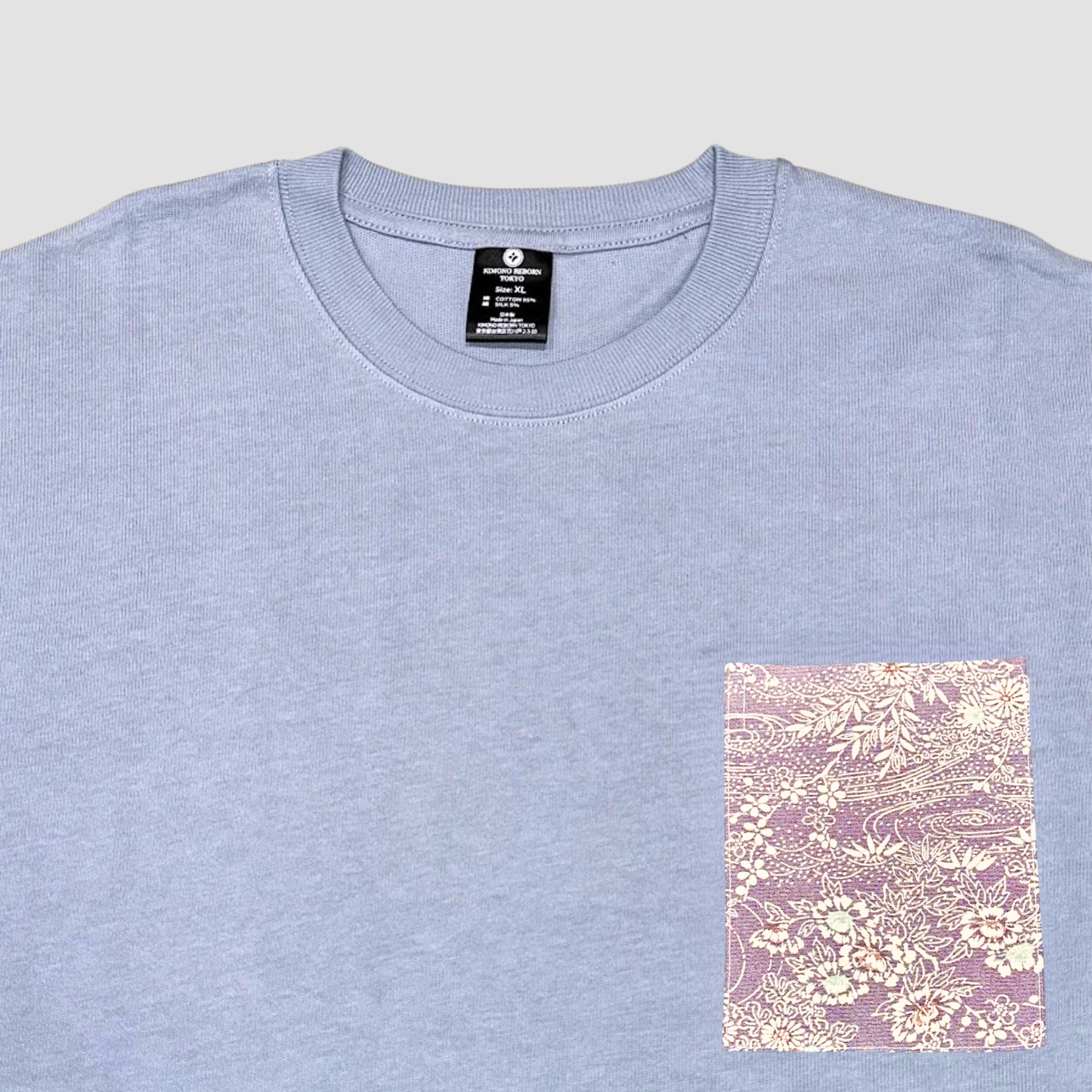 【Size:XL】Kimono T-shirt, Sky Blue 59
