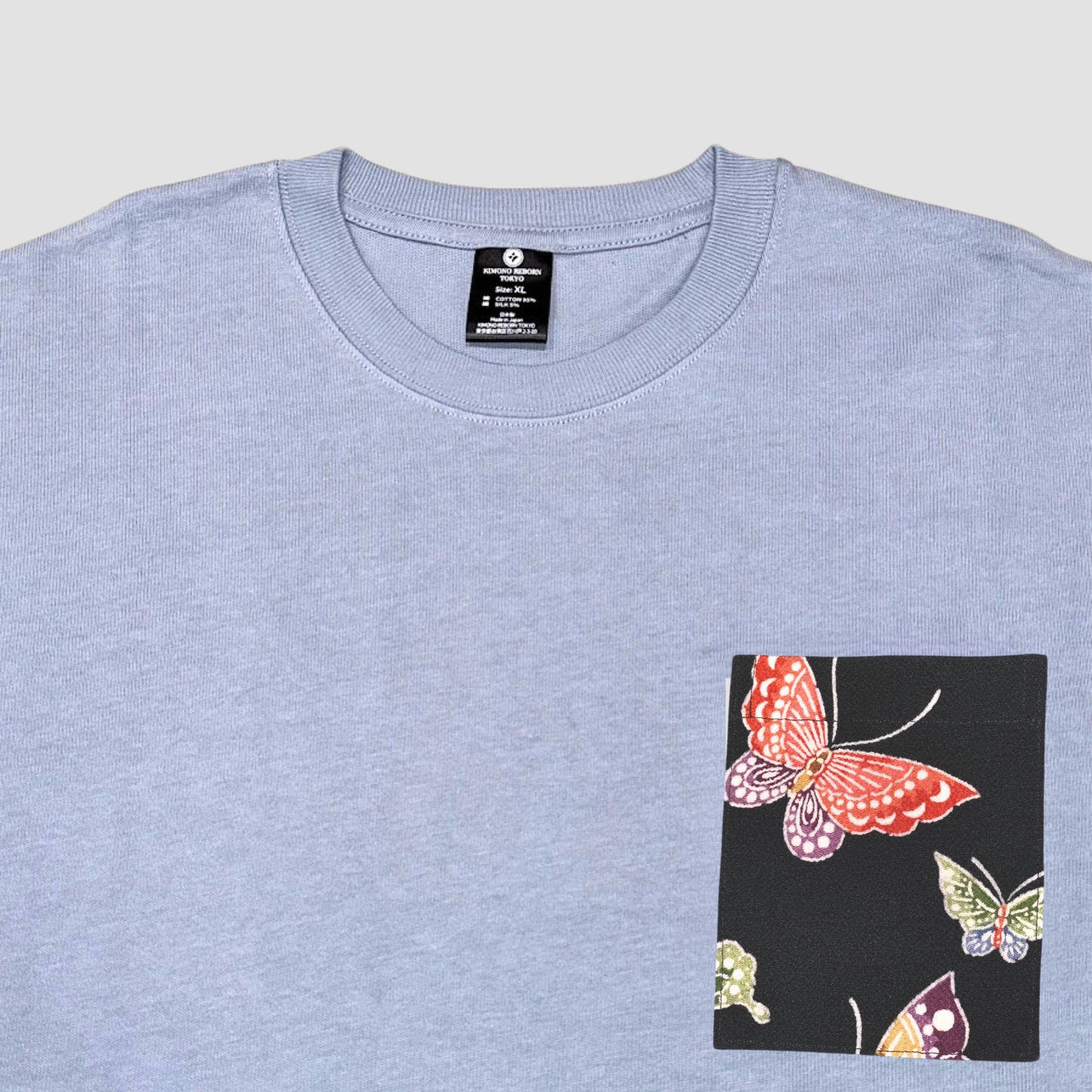 【Size:XL】Kimono T-shirt, Sky Blue 58