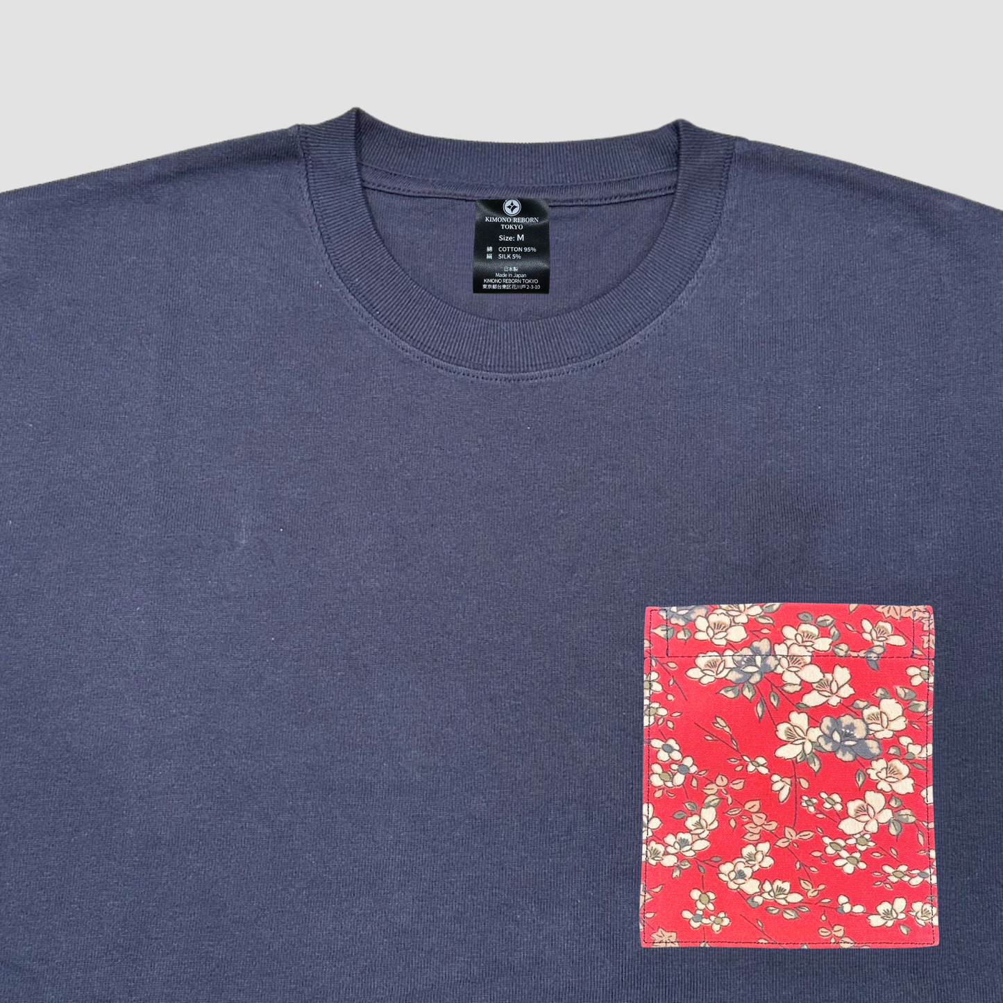 【Size:M】Kimono T-shirt, Navy 103