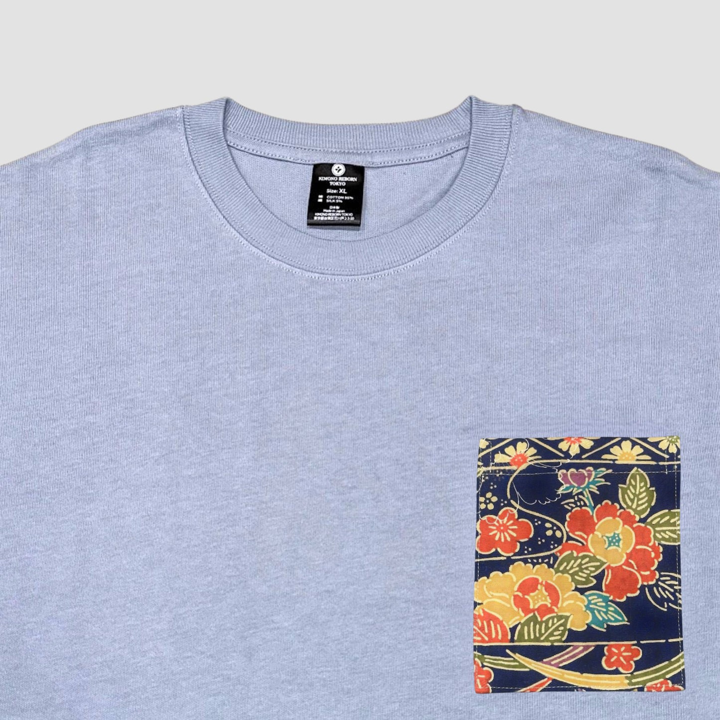 【Size:XL】Kimono T-shirt, Sky Blue 62