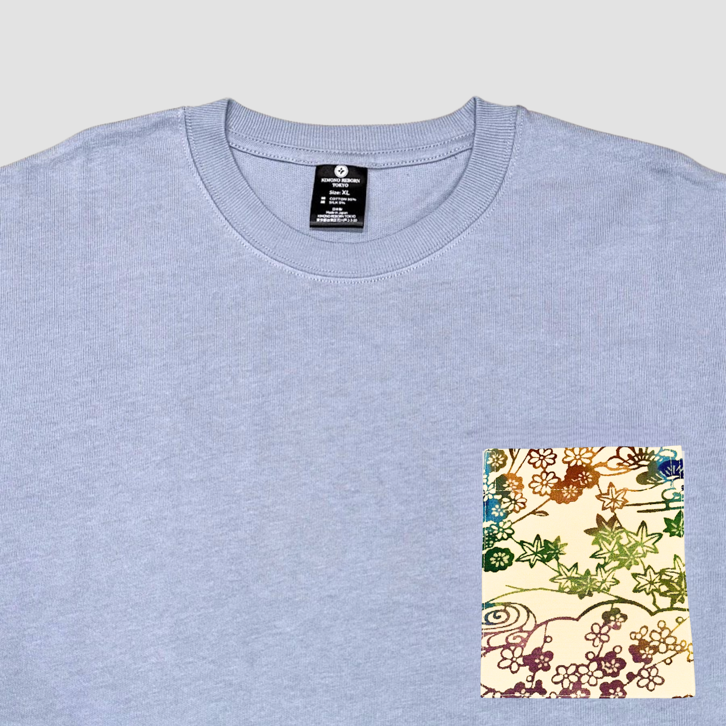 【Size:XL】Kimono T-shirt, Sky Blue 60