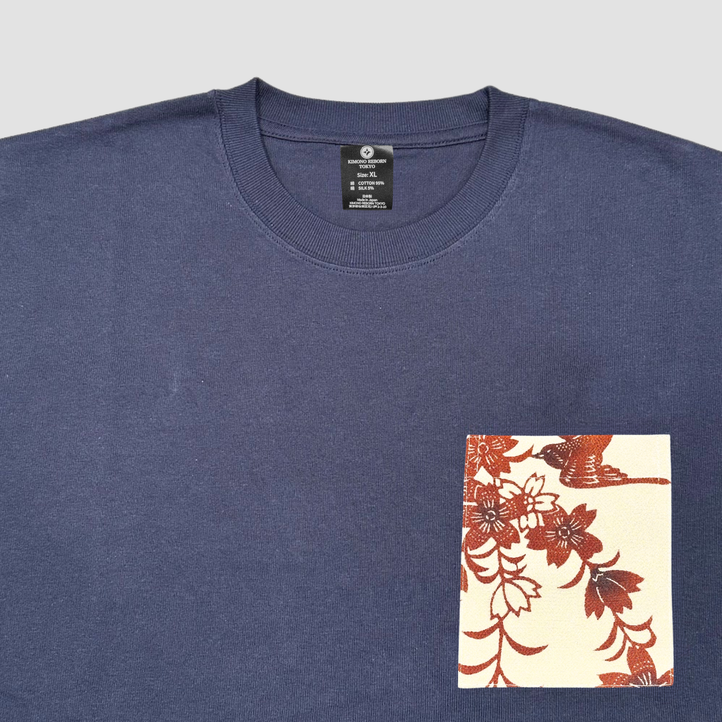 【Size:XL】着物Tシャツ Navy 086