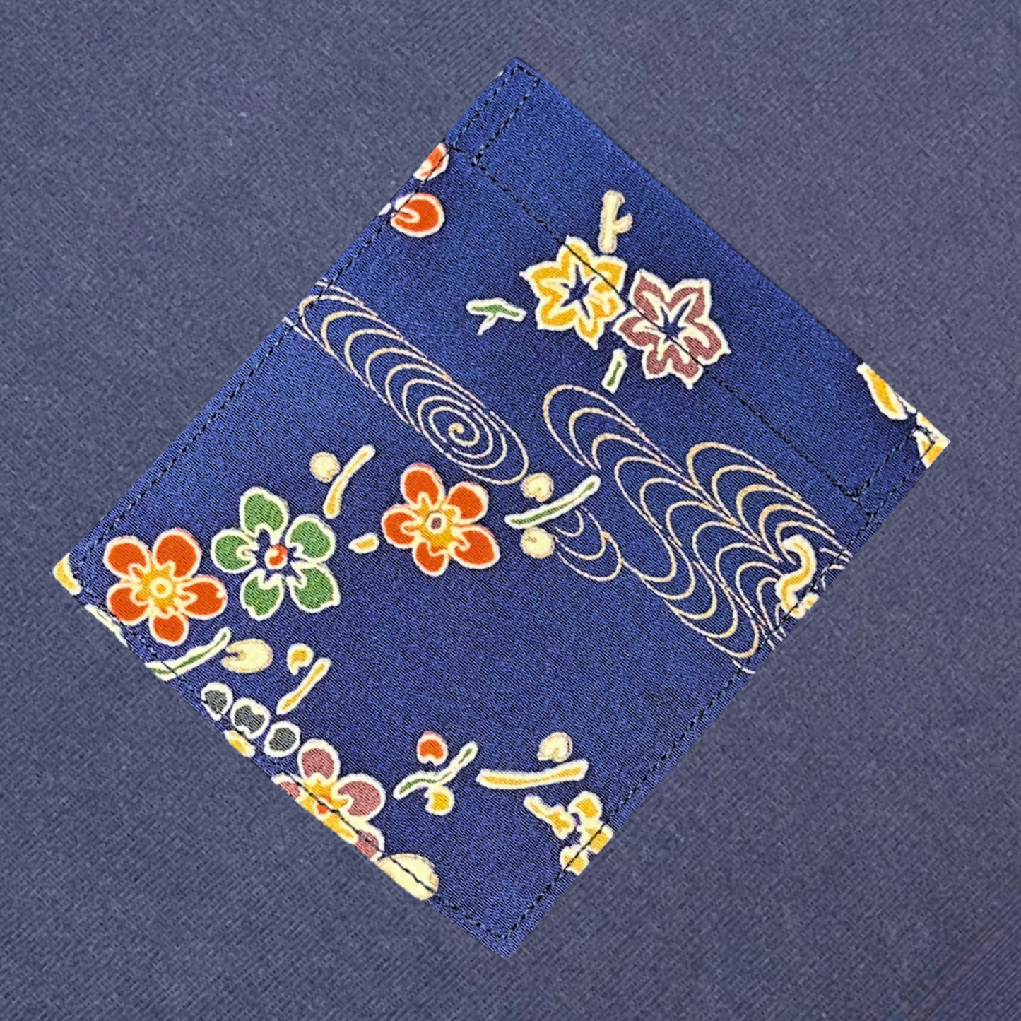 【Size:L】Kimono T-shirt, Navy 067