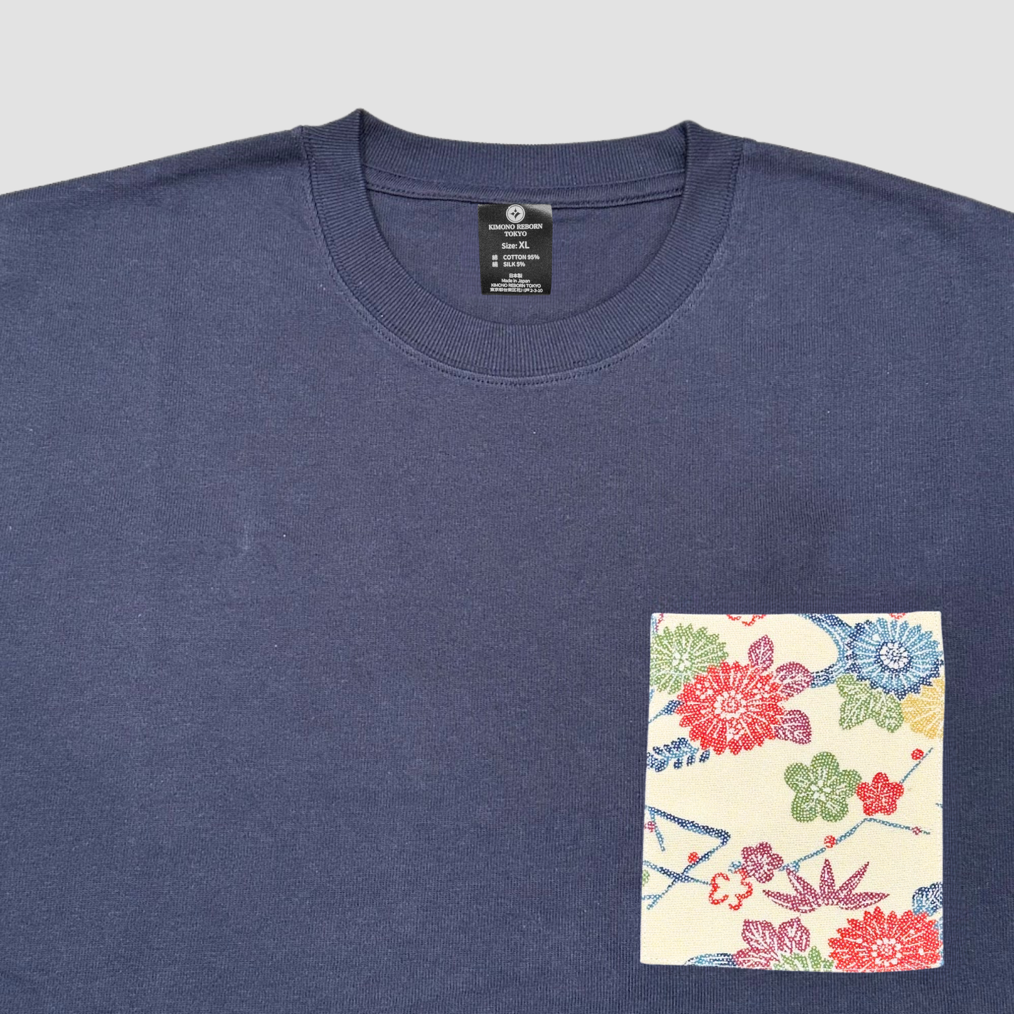 【Size:XL】着物Tシャツ Navy 087