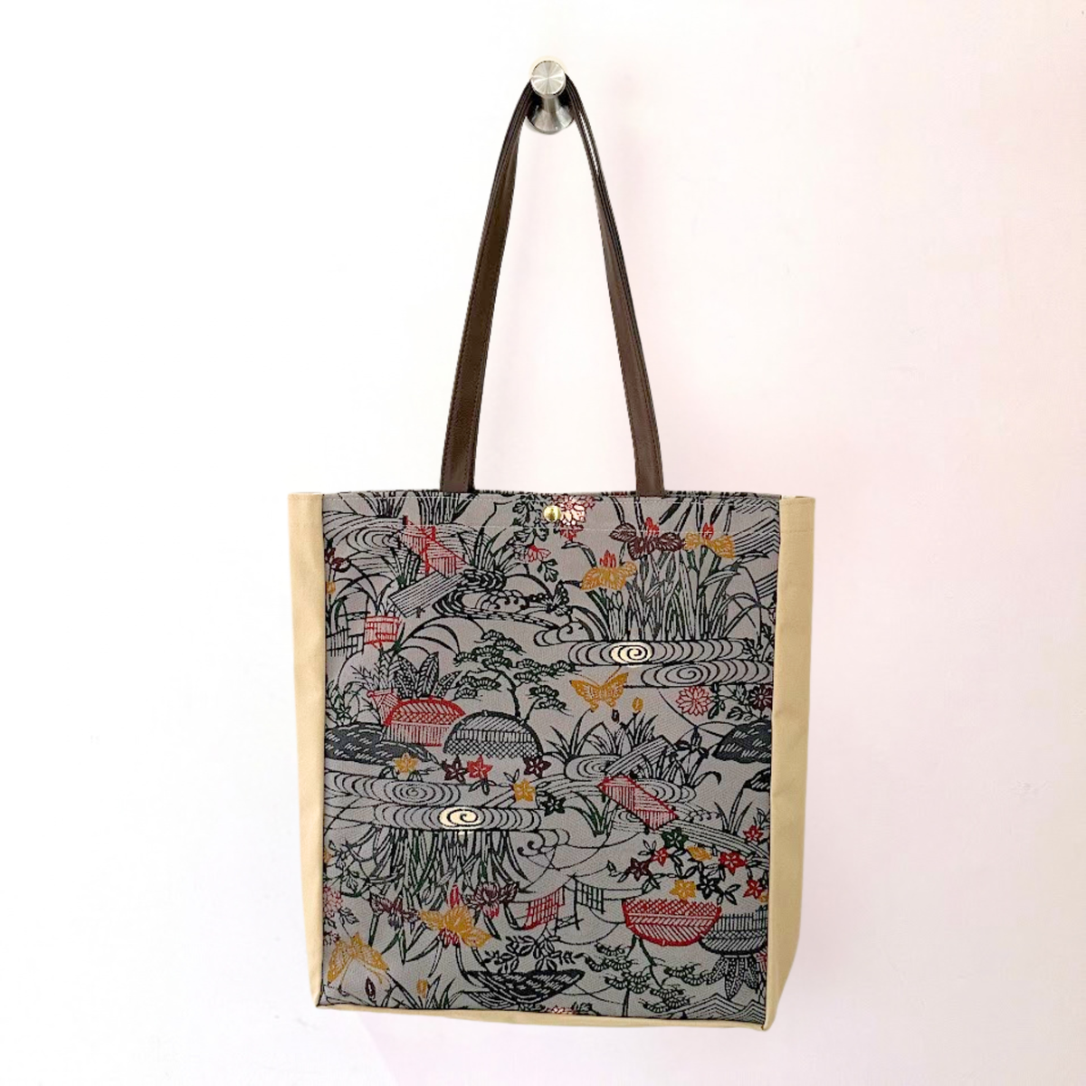 Kimono Tote with depth Beige 36