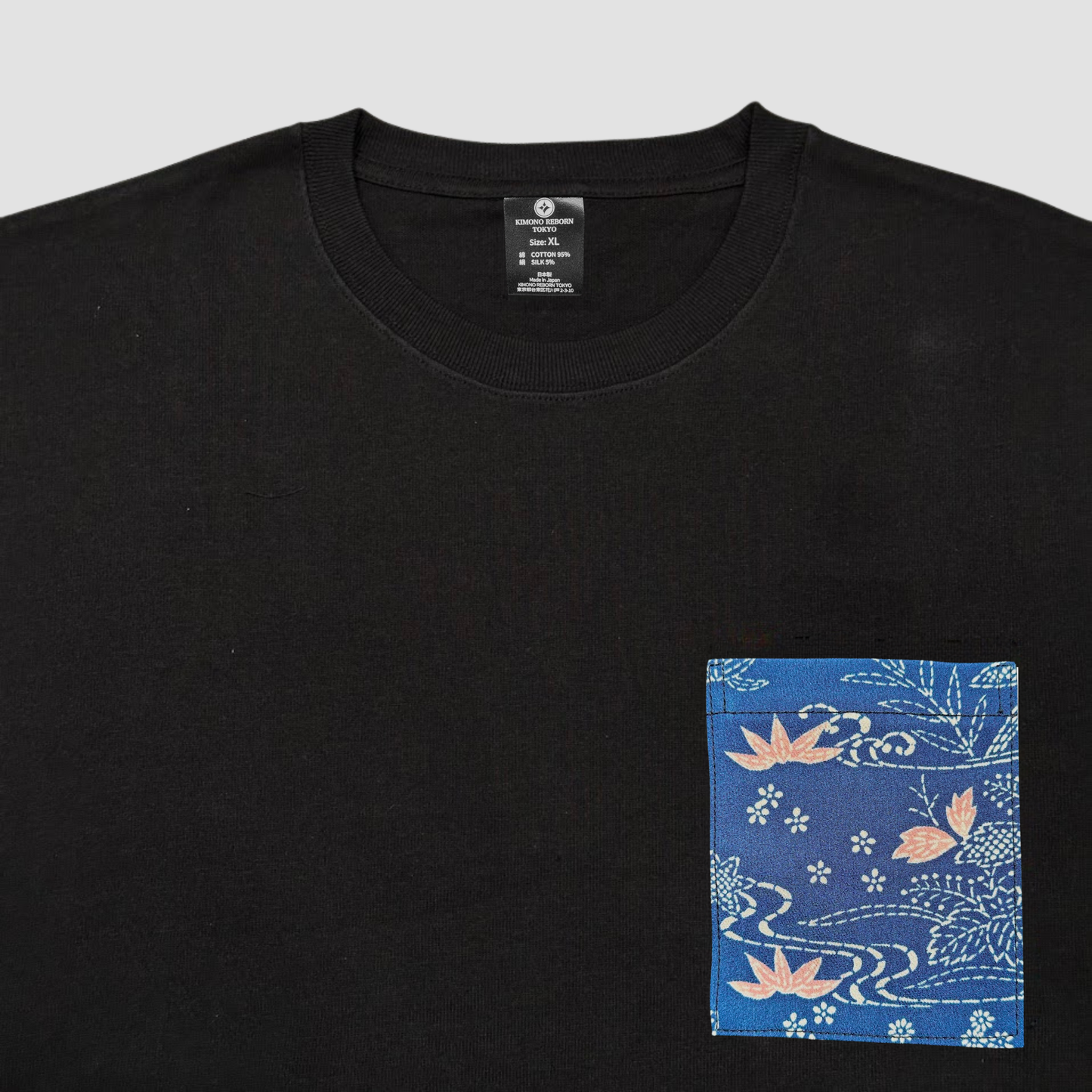 【Size:XL】Kimono T-shirt, Black 84
