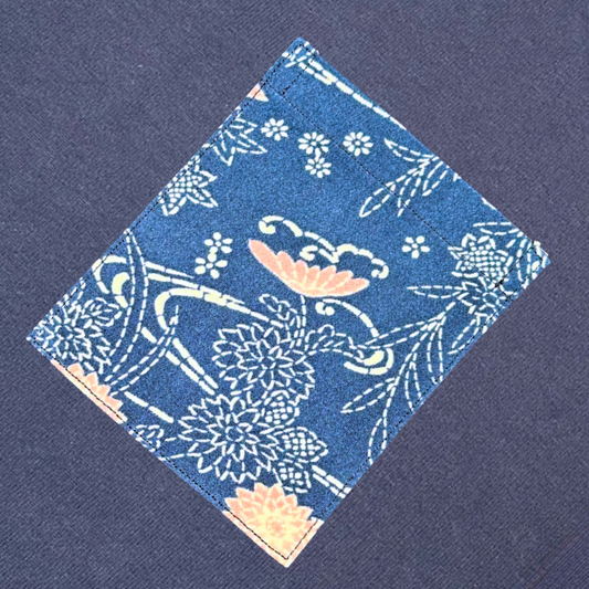 【Size:L】Kimono T-shirt, Navy 068