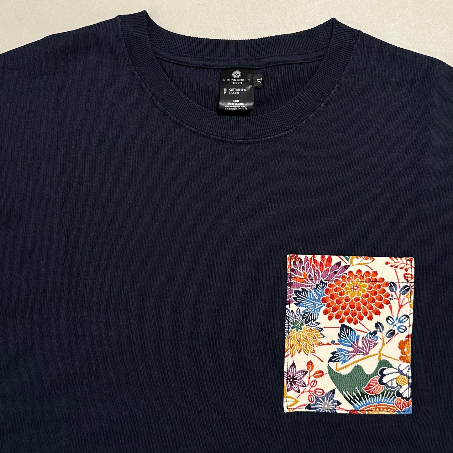 【Size:XL】Kimono T-shirt, Navy 30