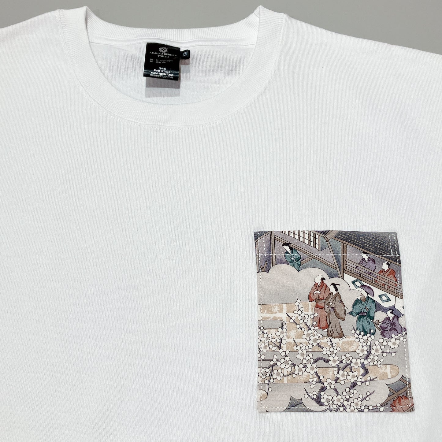 【Size: XXL】着物Tシャツ　White 09