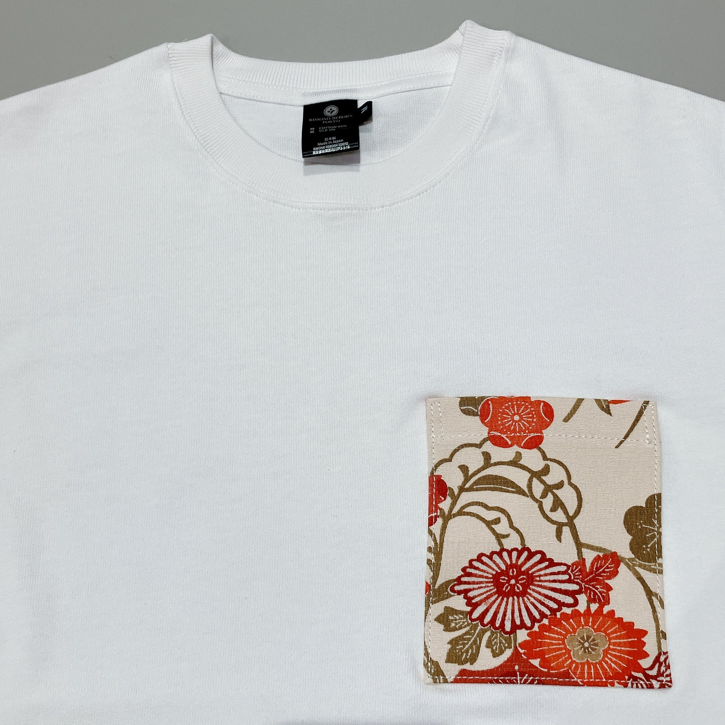 【Size:M】Kimono T-shirt,White 03