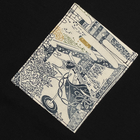 【Size:XL】Kimono T-shirt, Black 40