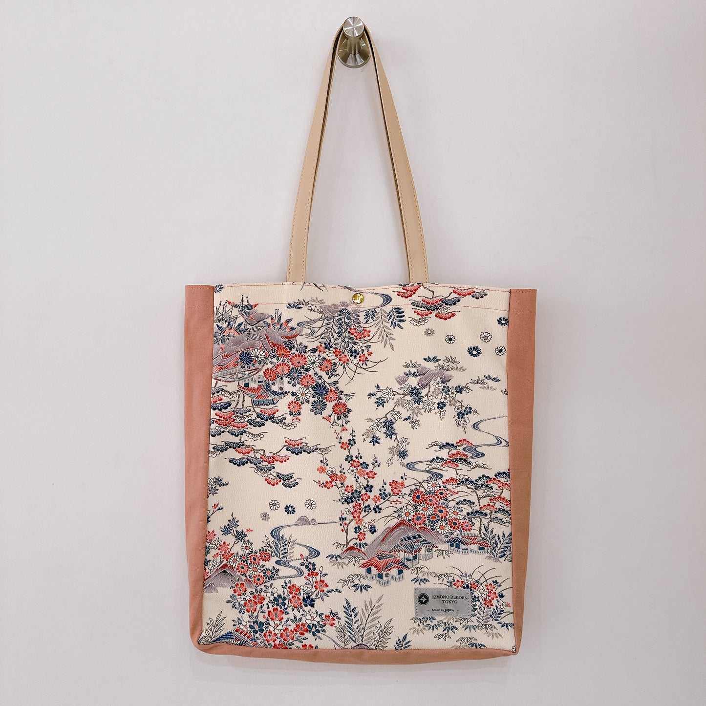 Kimono Tote with depth Pink 12