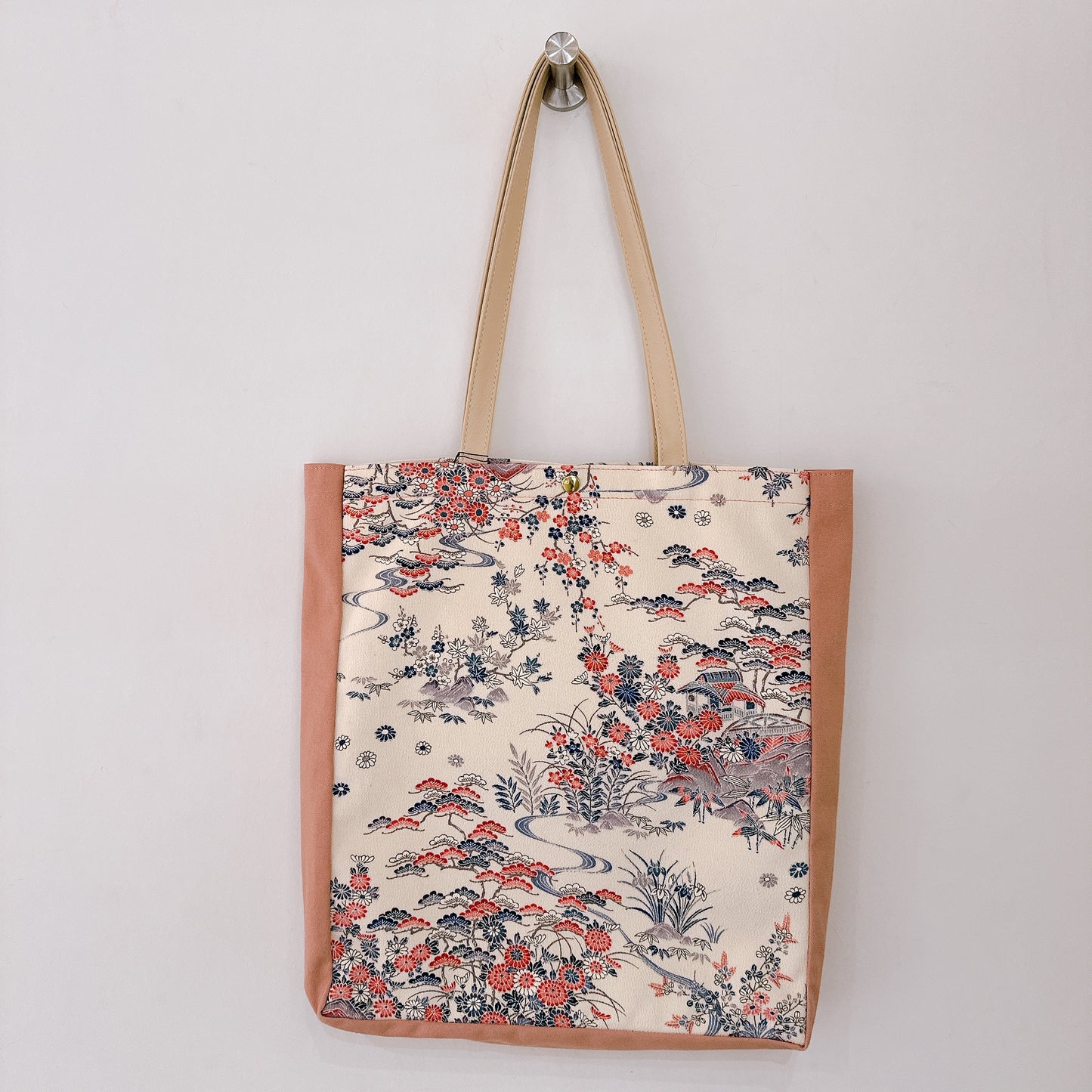Kimono Tote with depth Pink 12