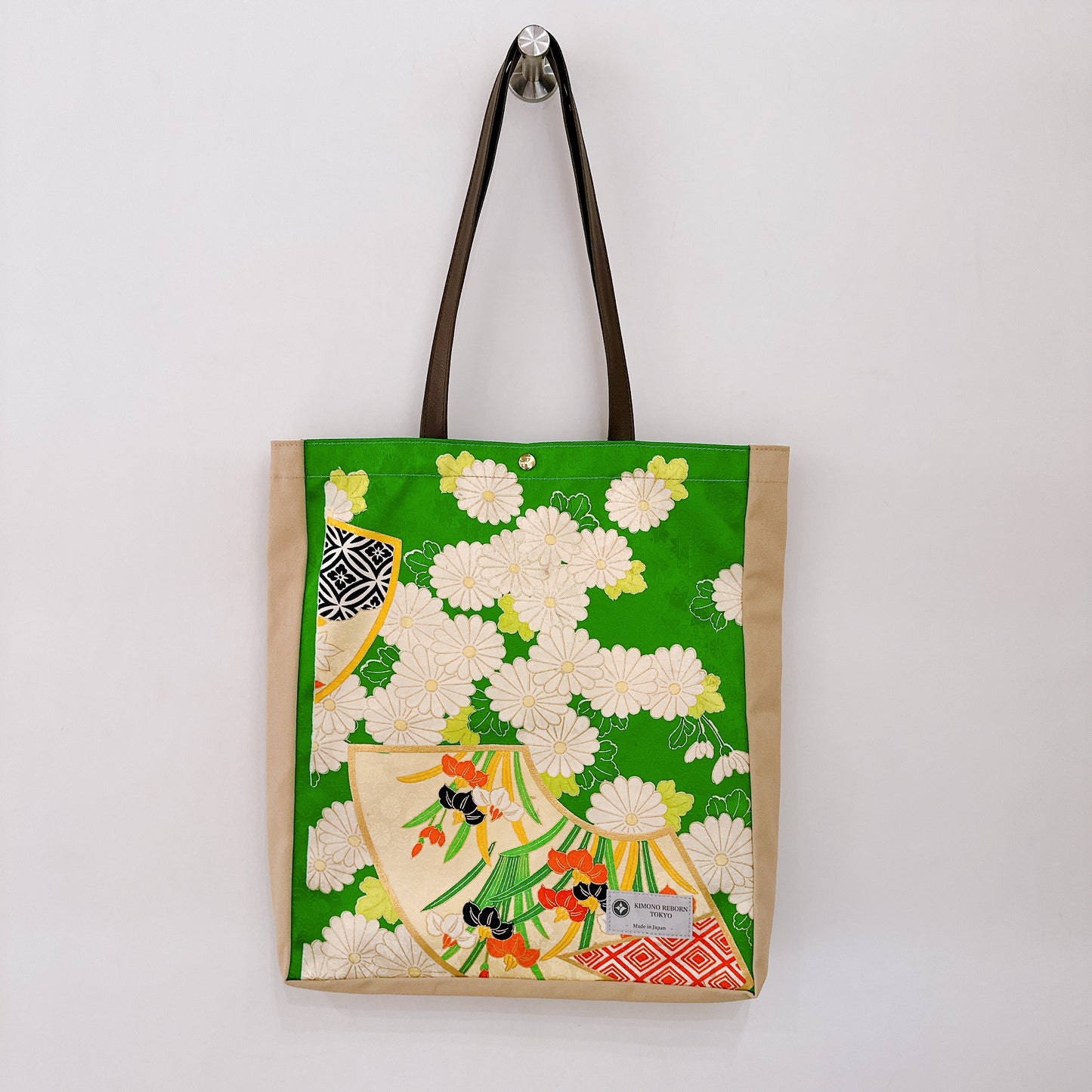 Kimono Tote with depth Beige 12