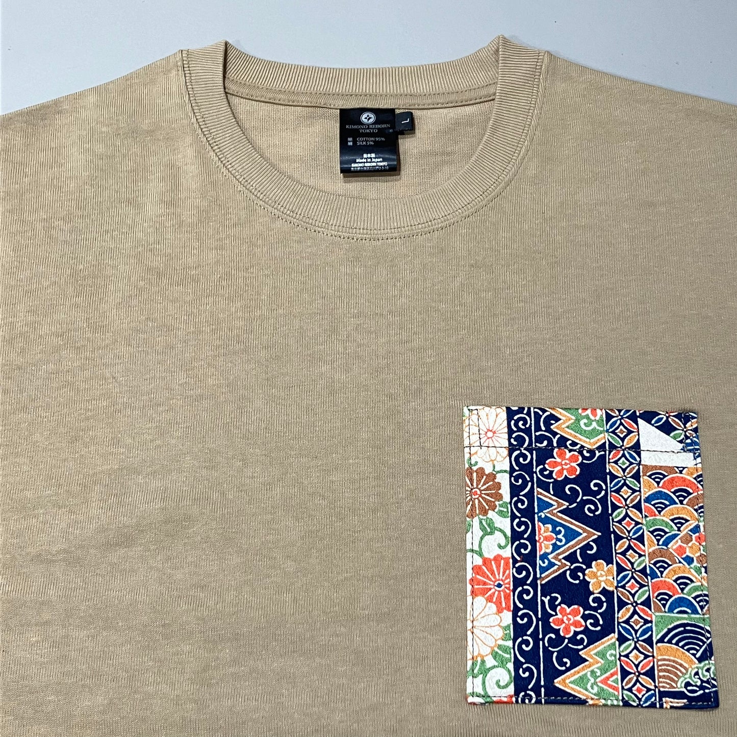 【Size: L】着物Tシャツ Sand Khaki 24