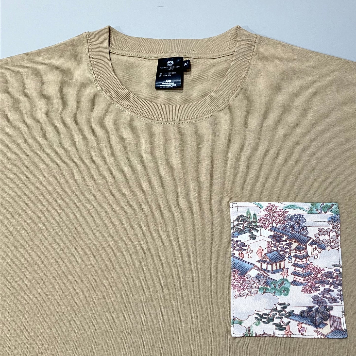 【Size: XL】着物Tシャツ　Sand Khaki 25