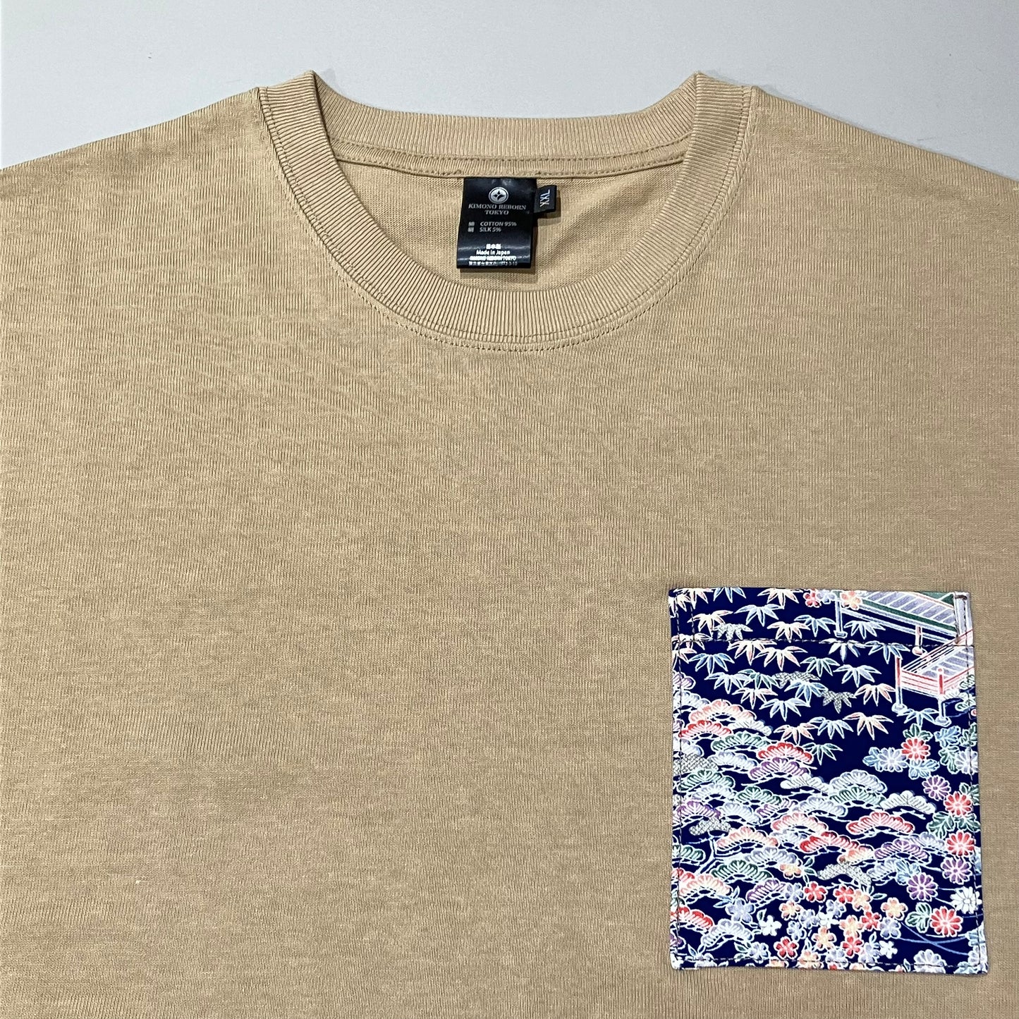 【Size:XXL】着物Tシャツ　Sand Khaki 26 