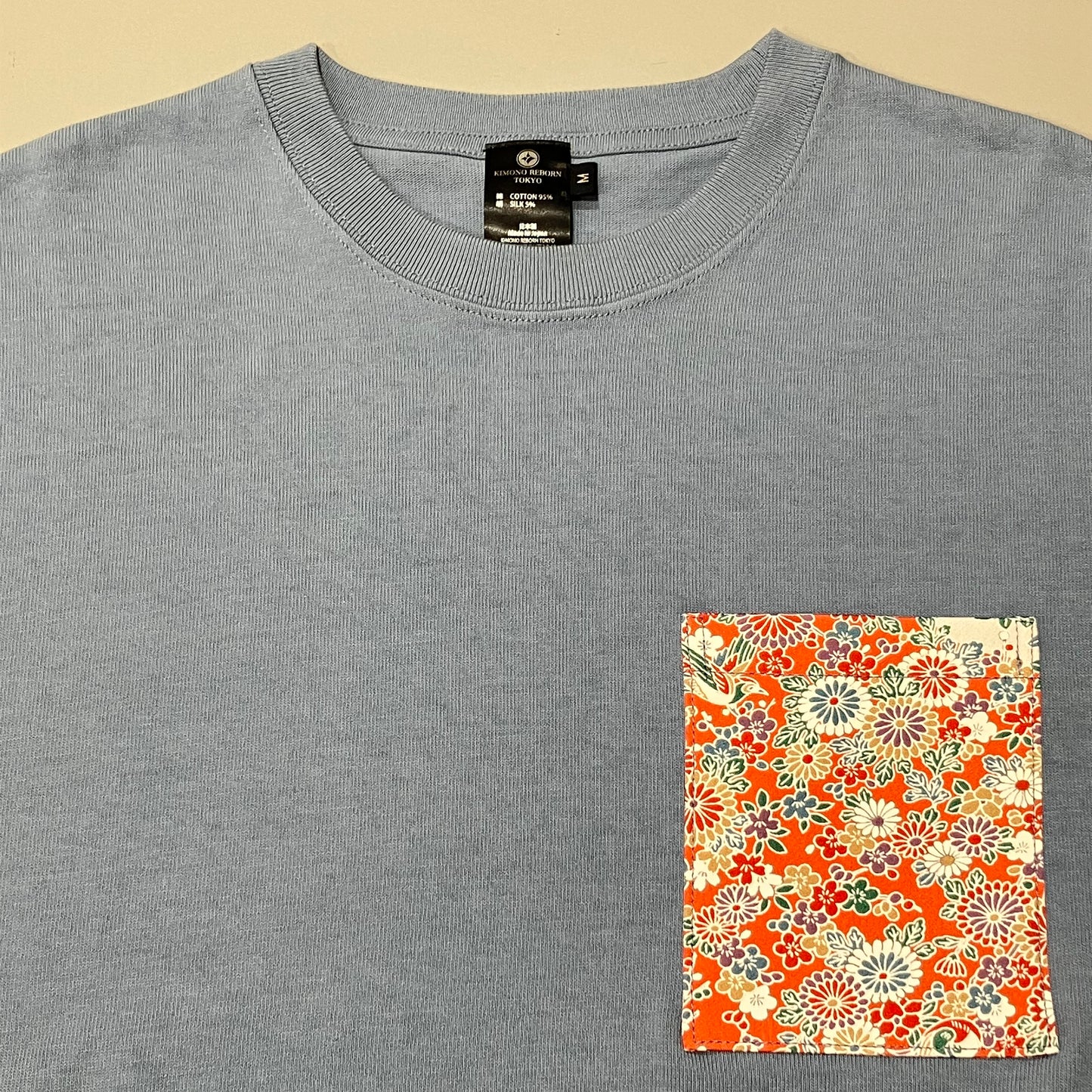 【Size:M】着物Tシャツ Sky Blue 28