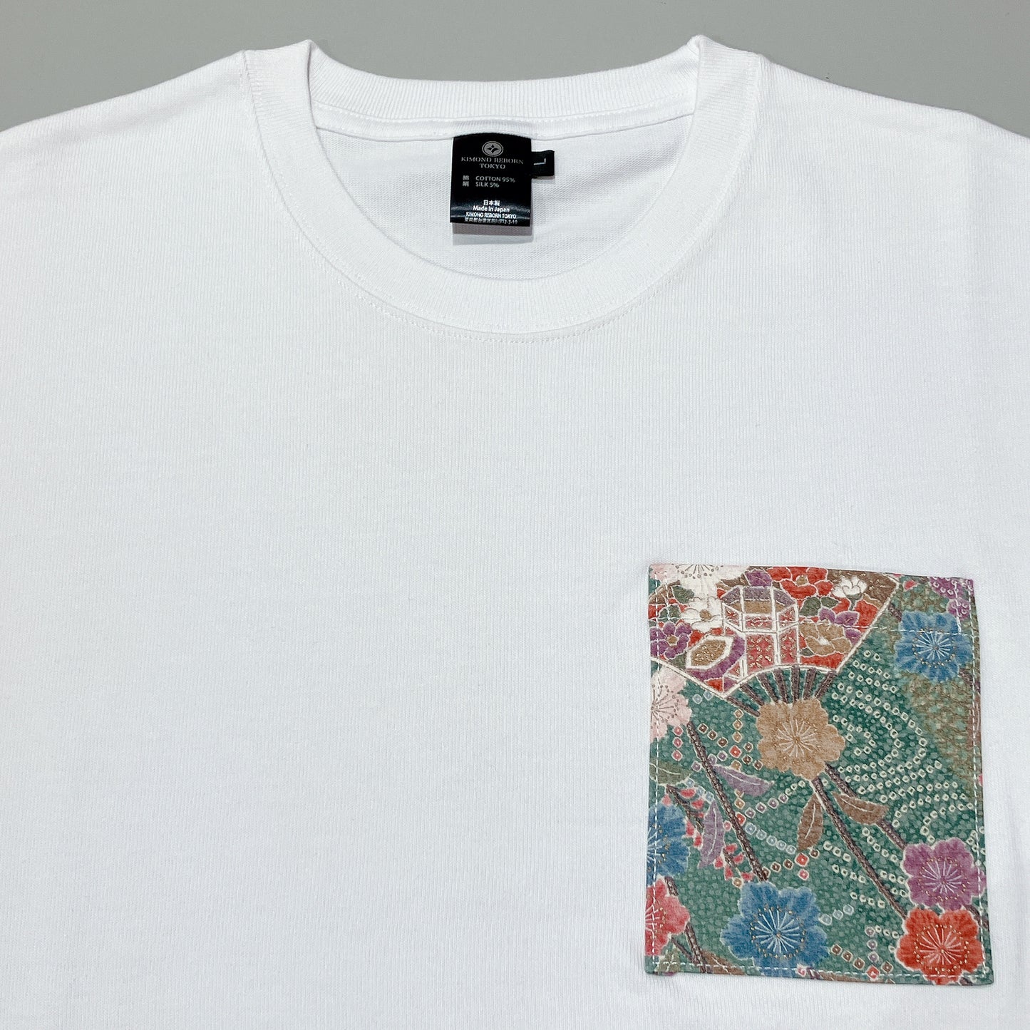 【Size:L】Kimono T-shirt,White 07