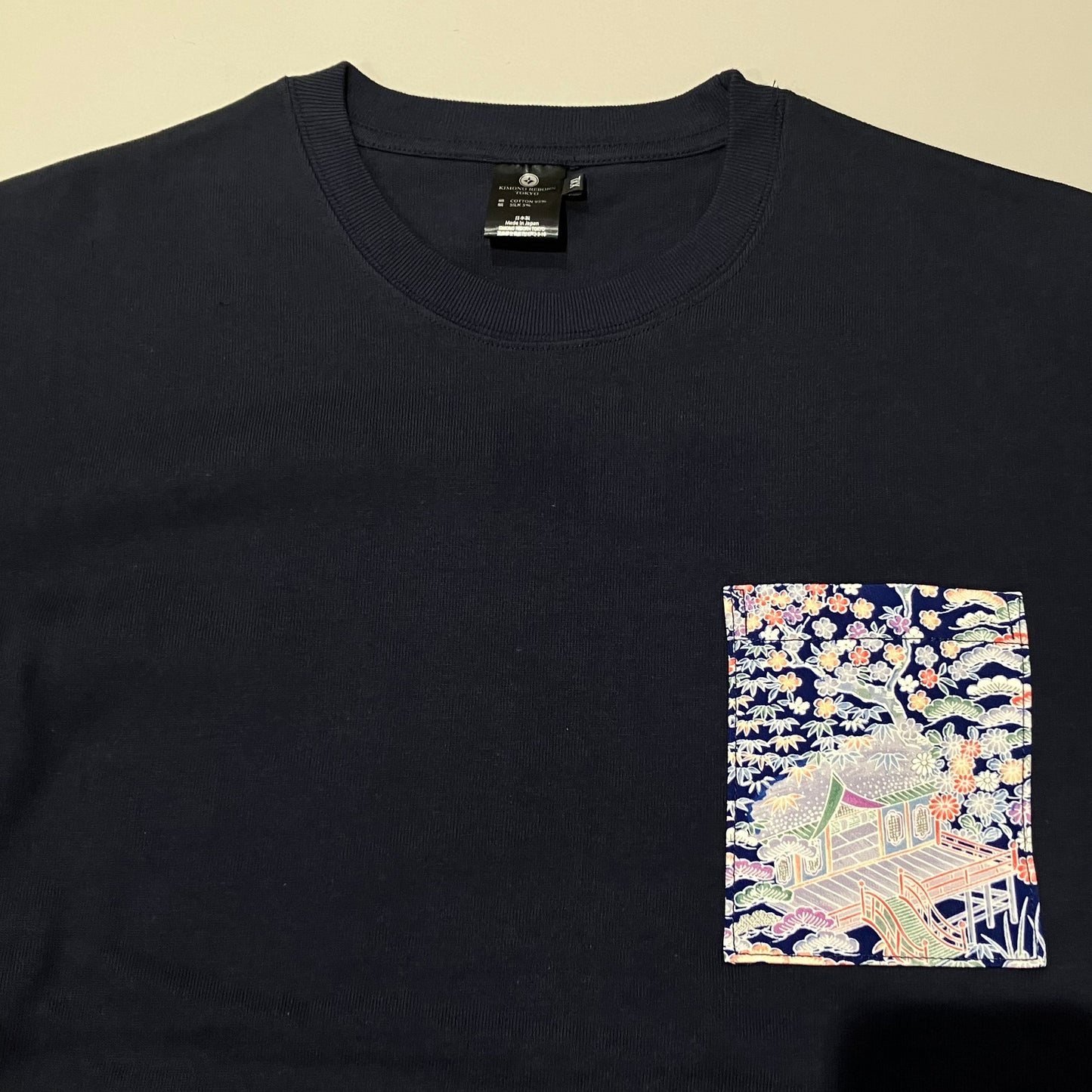 【Size:XXL】Kimono T-shirt, Navy 22