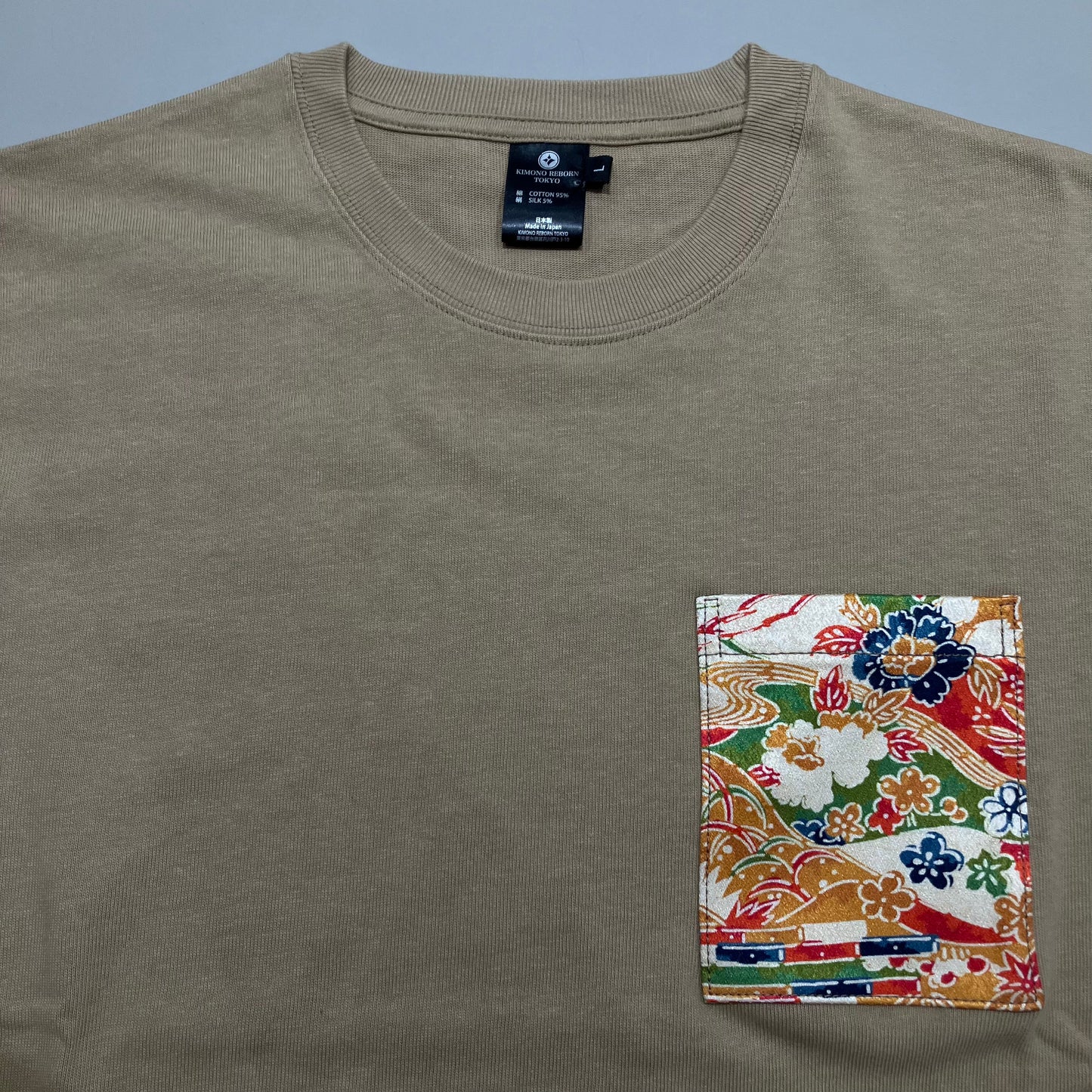 【Size:L】着物Tシャツ Sand Khaki 26