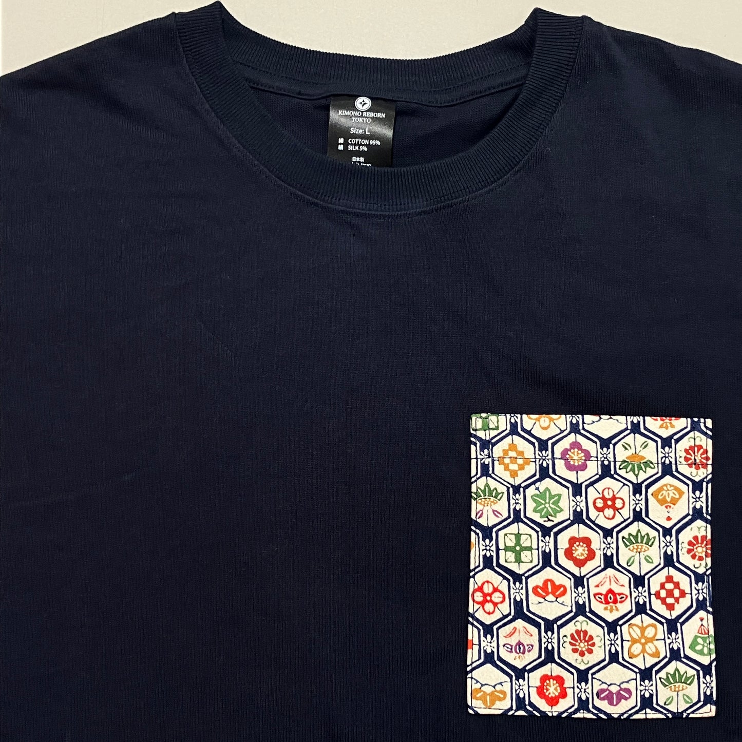 【Size:L】Kimono T-shirt, Navy 47
