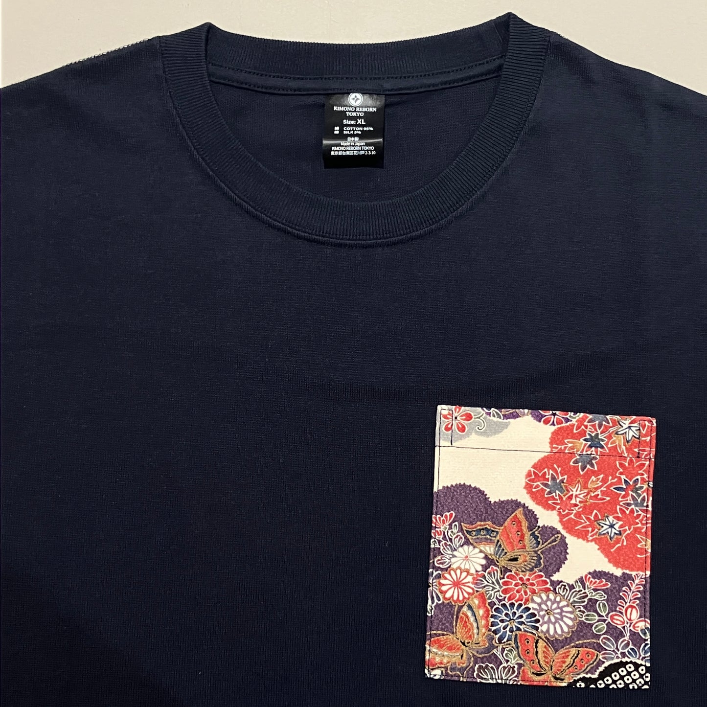 【Size:XL】Kimono T-shirt, Navy 48