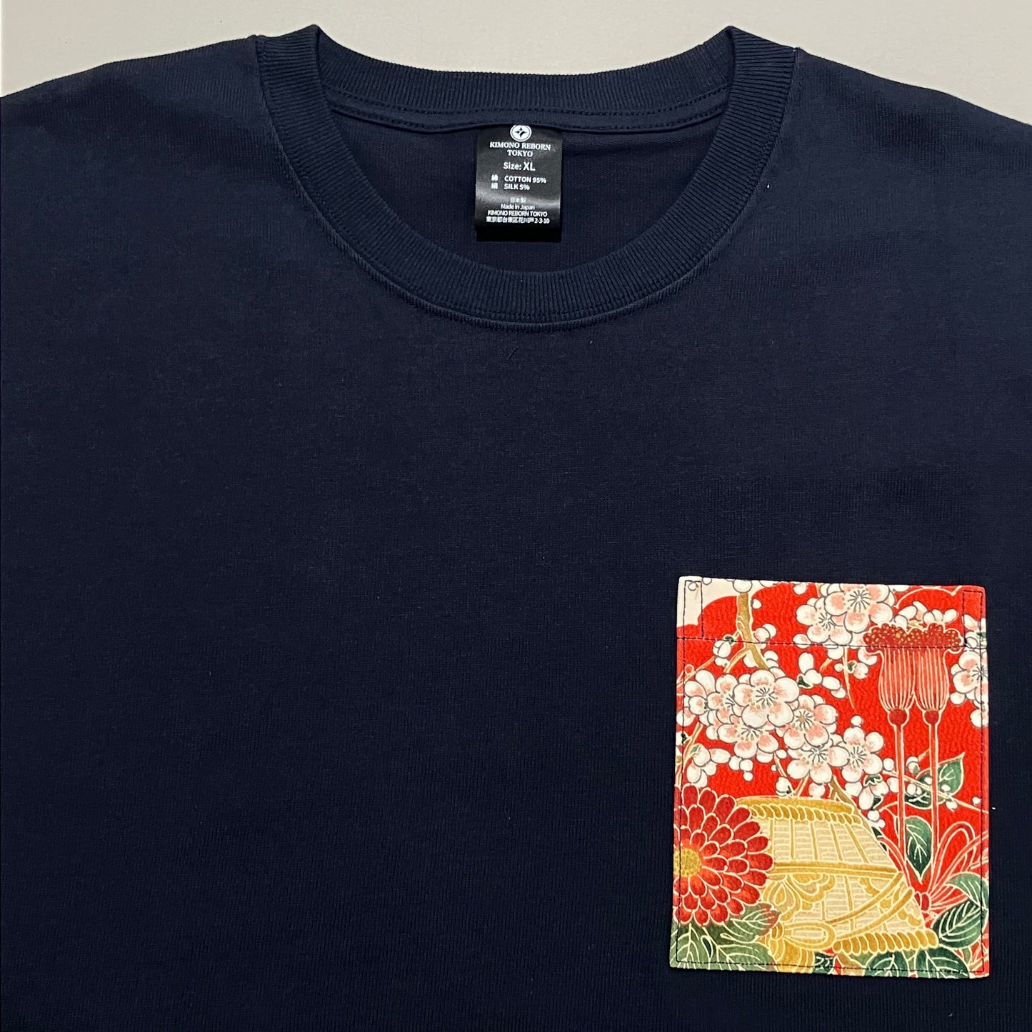 【Size:XL】Kimono T-shirt, Navy 50