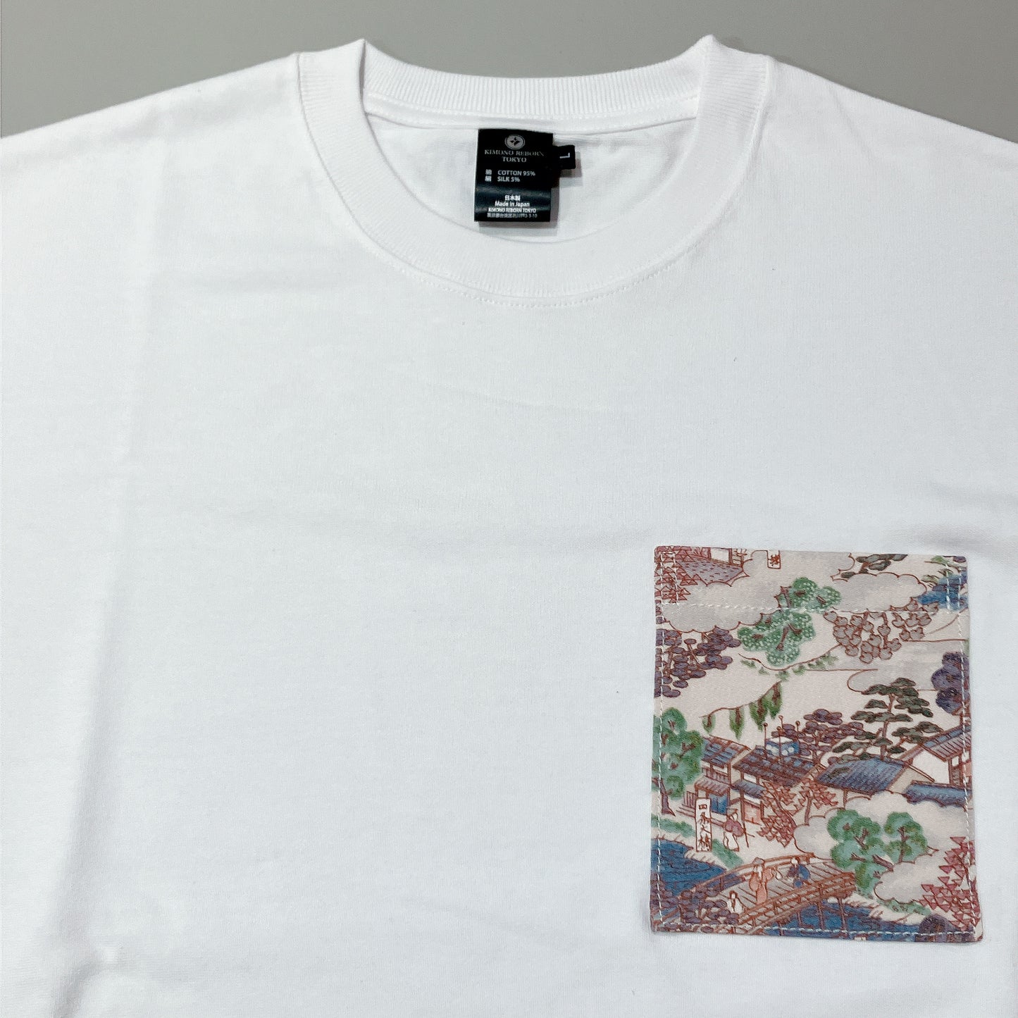 【Size:L】Kimono T-shirt,White 06