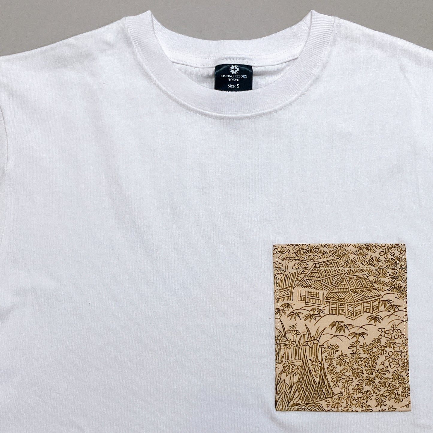 【Size:S】Kimono T-shirt,White 015
