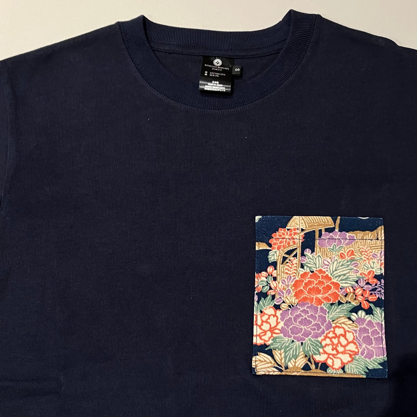 【Size:S】Kimono T-shirt, Navy 20