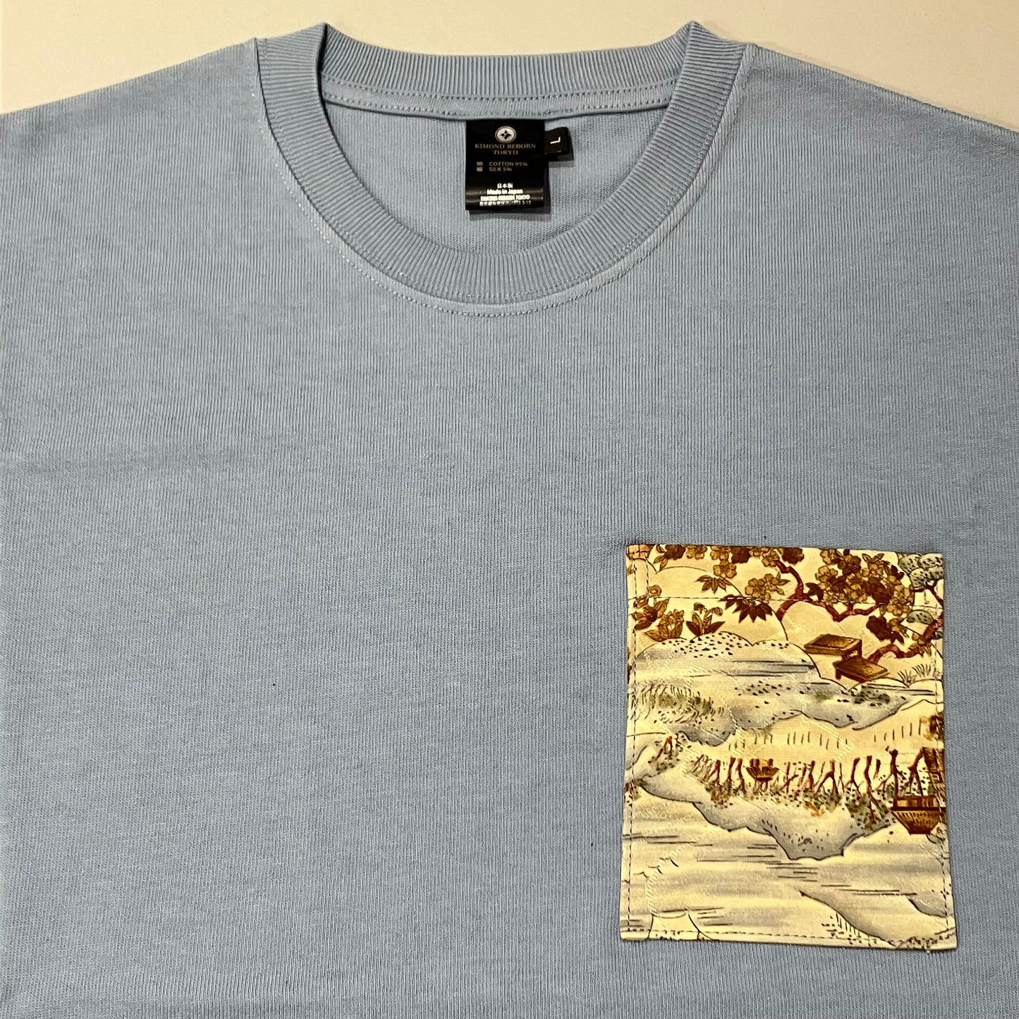 【Size:L】着物Tシャツ Sky Blue 32