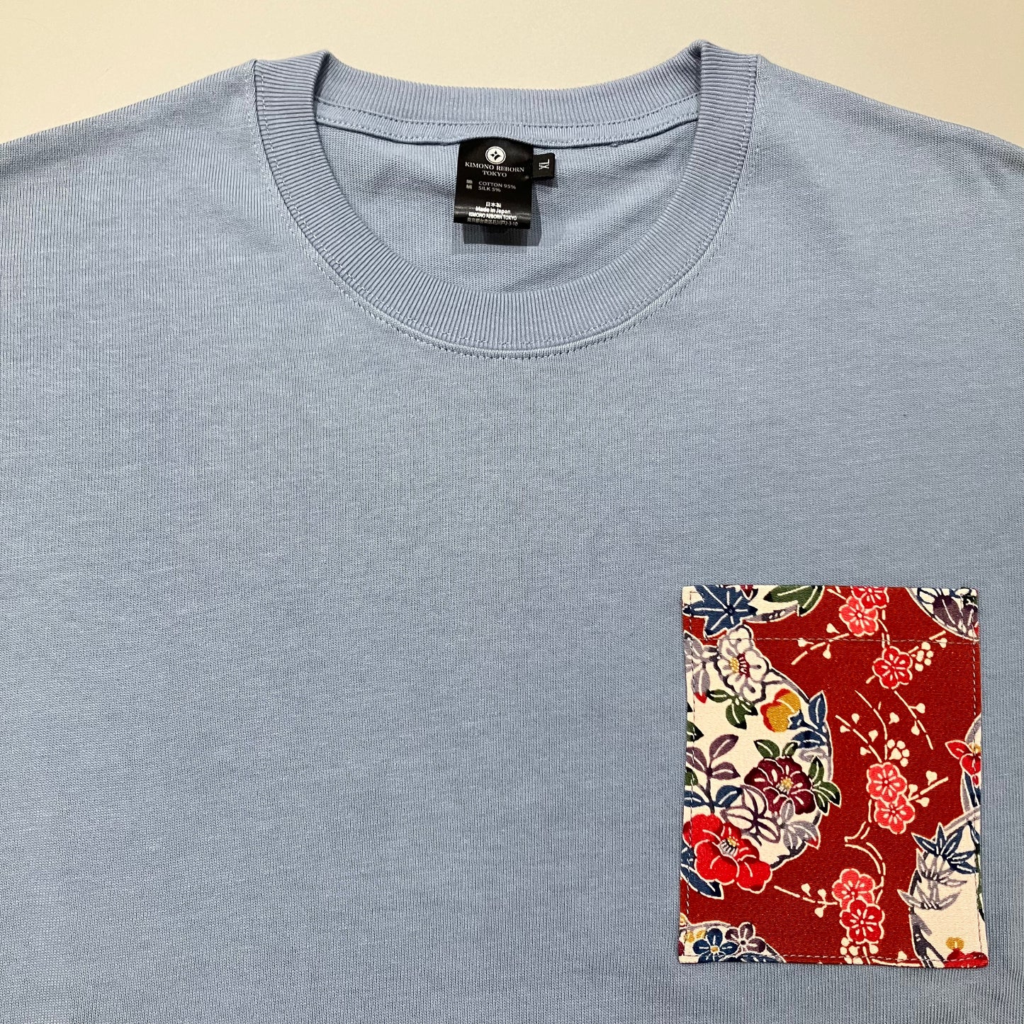 【Size:XL】Kimono T-shirt, Sky Blue 32