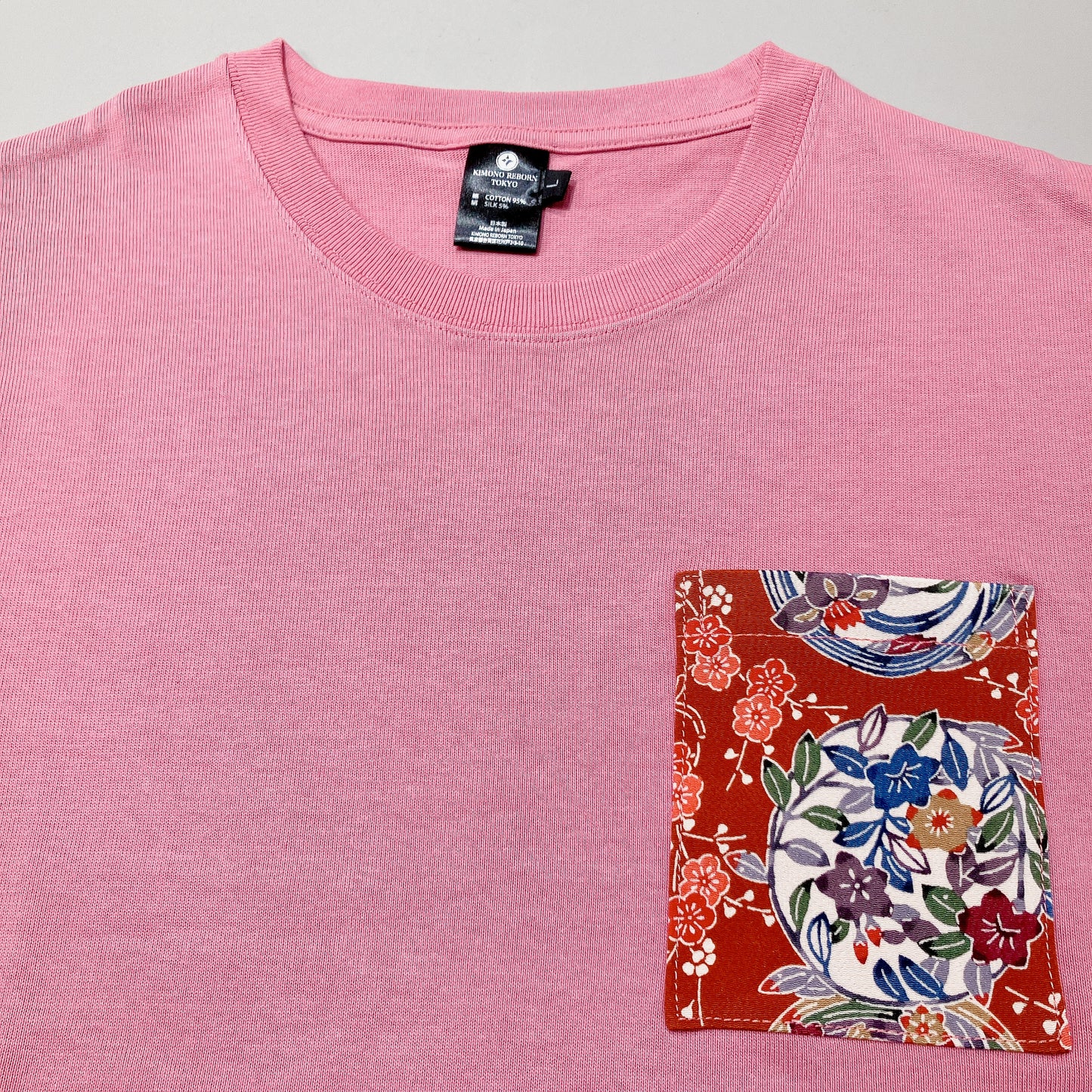 【Size:L】Kimono T-shirt,Pink 07