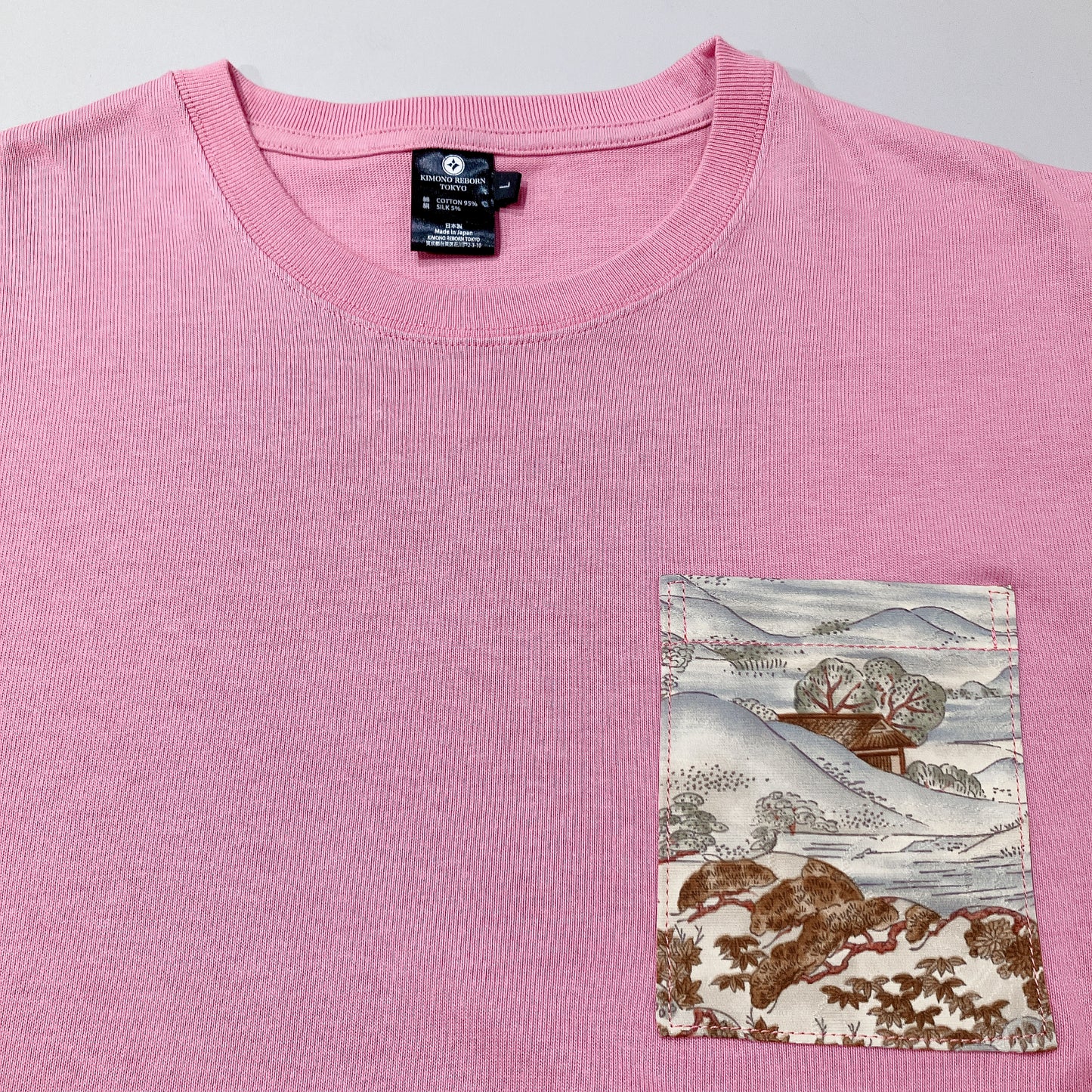 【Size:L】Kimono T-shirt,Pink 08