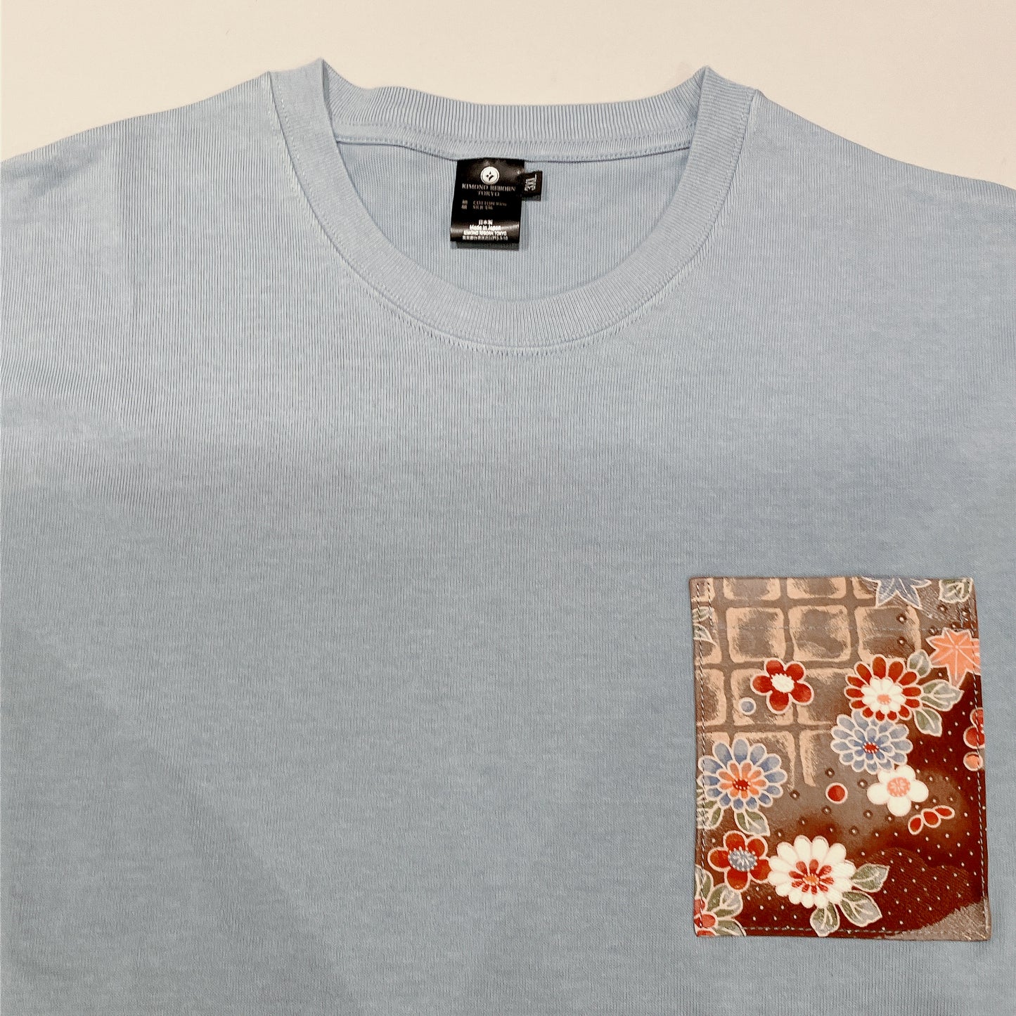 【Size:3XL】着物Tシャツ Sky Blue 35