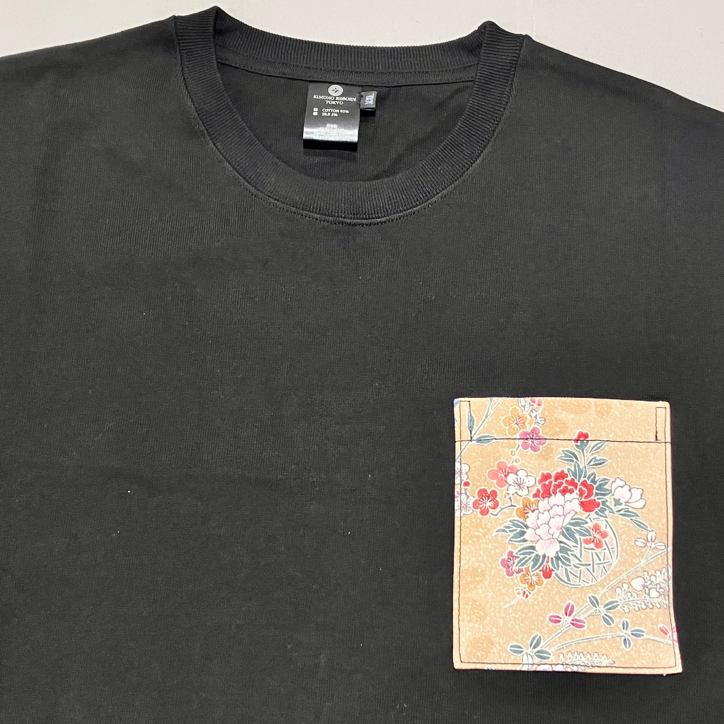 【Size:XXL】Kimono T-shirt, Black 24