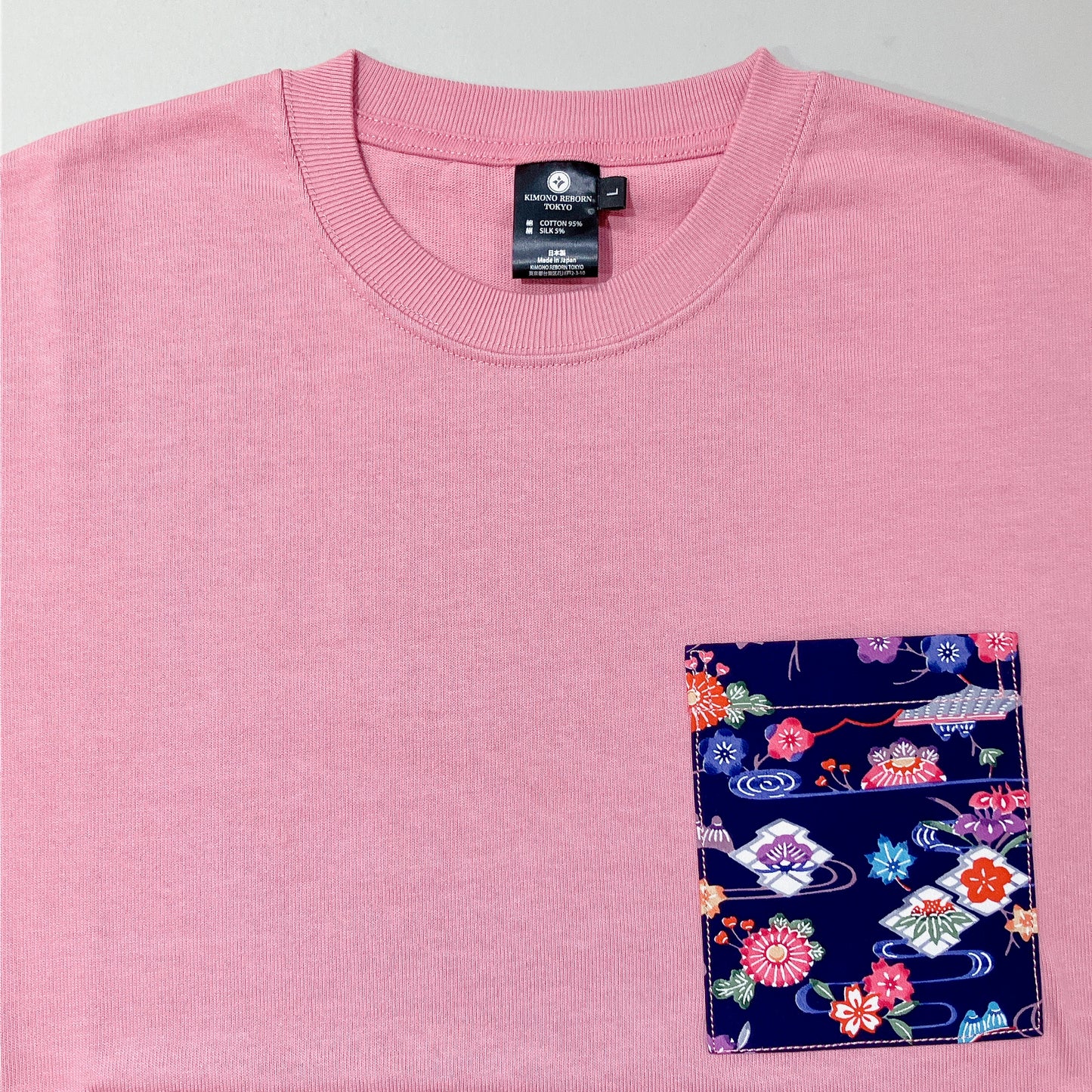 【Size:L】Kimono T-shirt,Pink 10