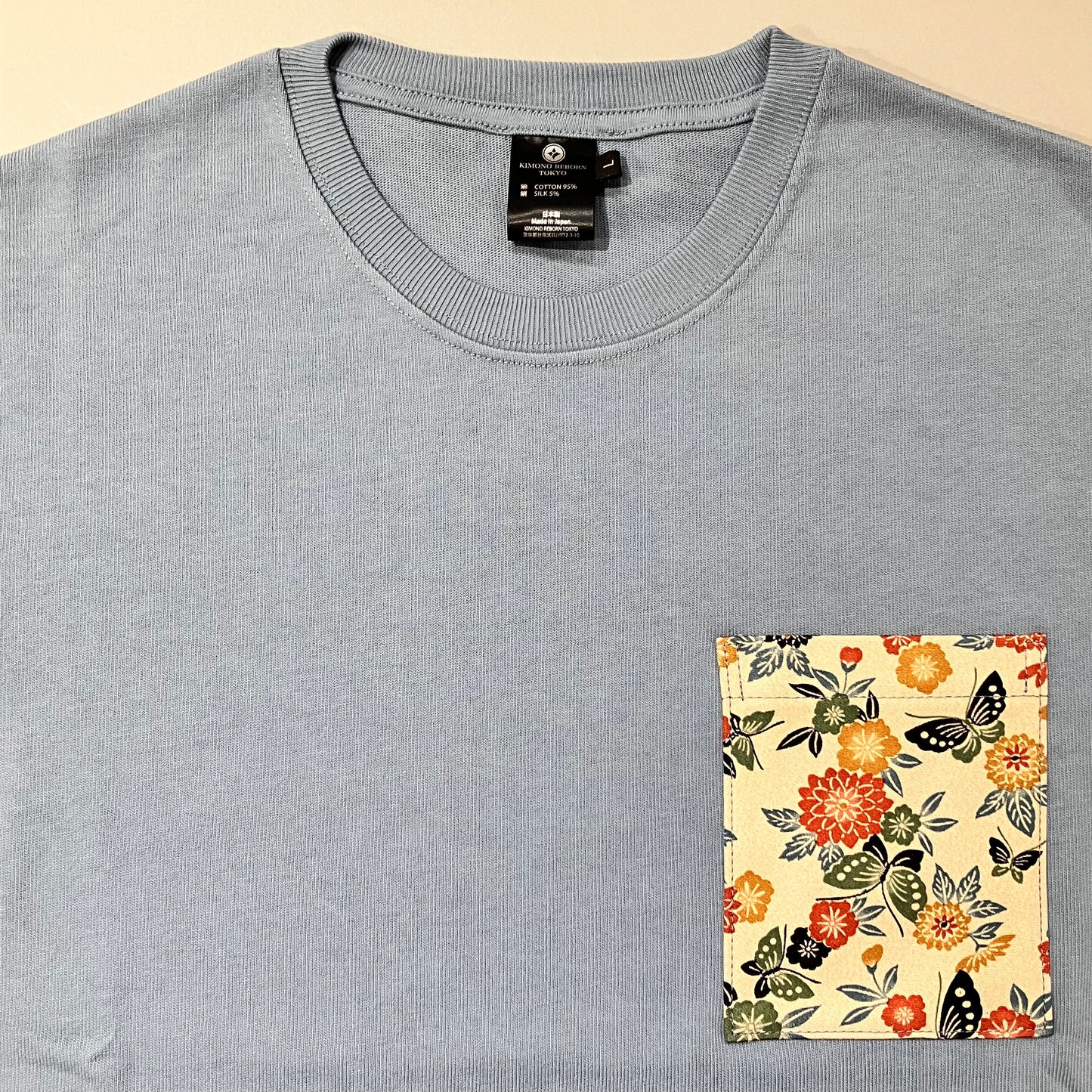 【Size:L】Kimono T-shirt, Sky Blue 33