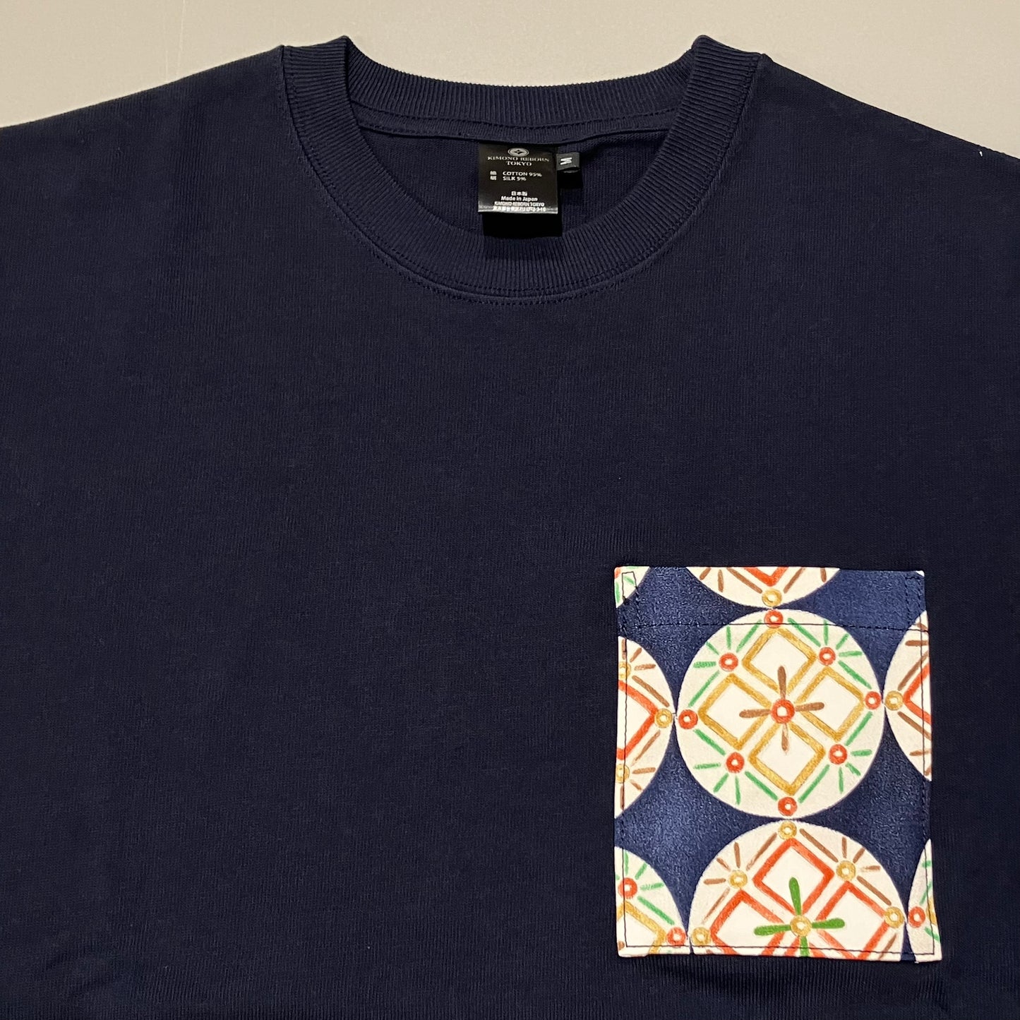 【Size:M】Kimono T-shirt, Navy 25